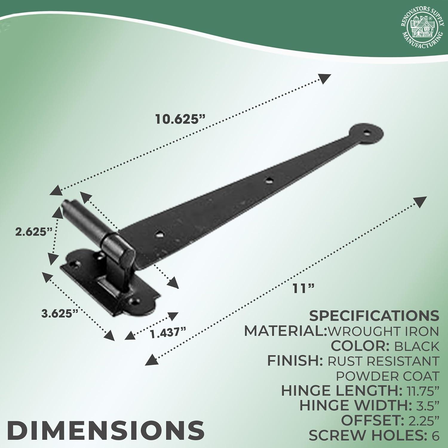 Pintle Shutter Offset Wrought Iron Strap Hinge