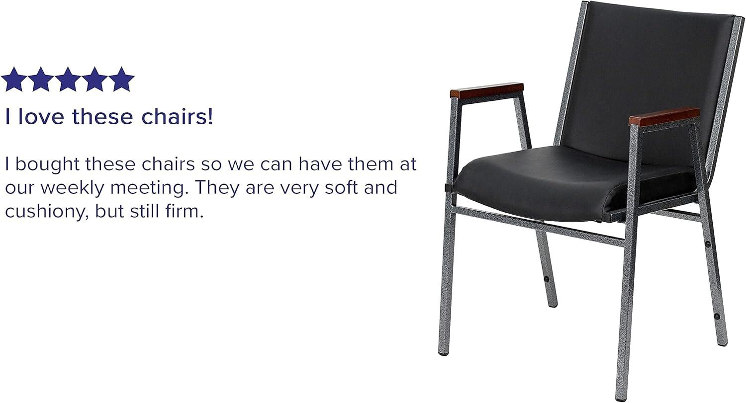 Flash Furniture Aliya Heavy Duty Stack Chair with Arms (Set of 4)
