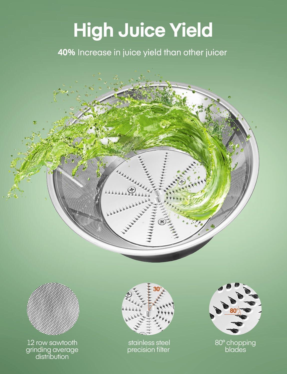 Juicer Machine 1000W,  Juice Extractor,  3" Feed Chute for Whole Fruit Vegetable, Easy to Clean