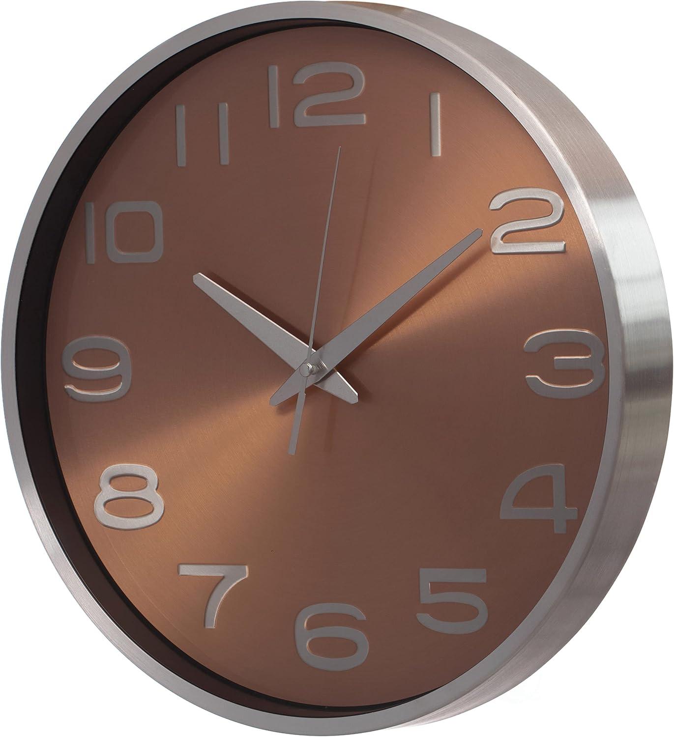 Modern Decorative Aluminum Round Wall Clock For Living Room, Kitchen, Dining Room