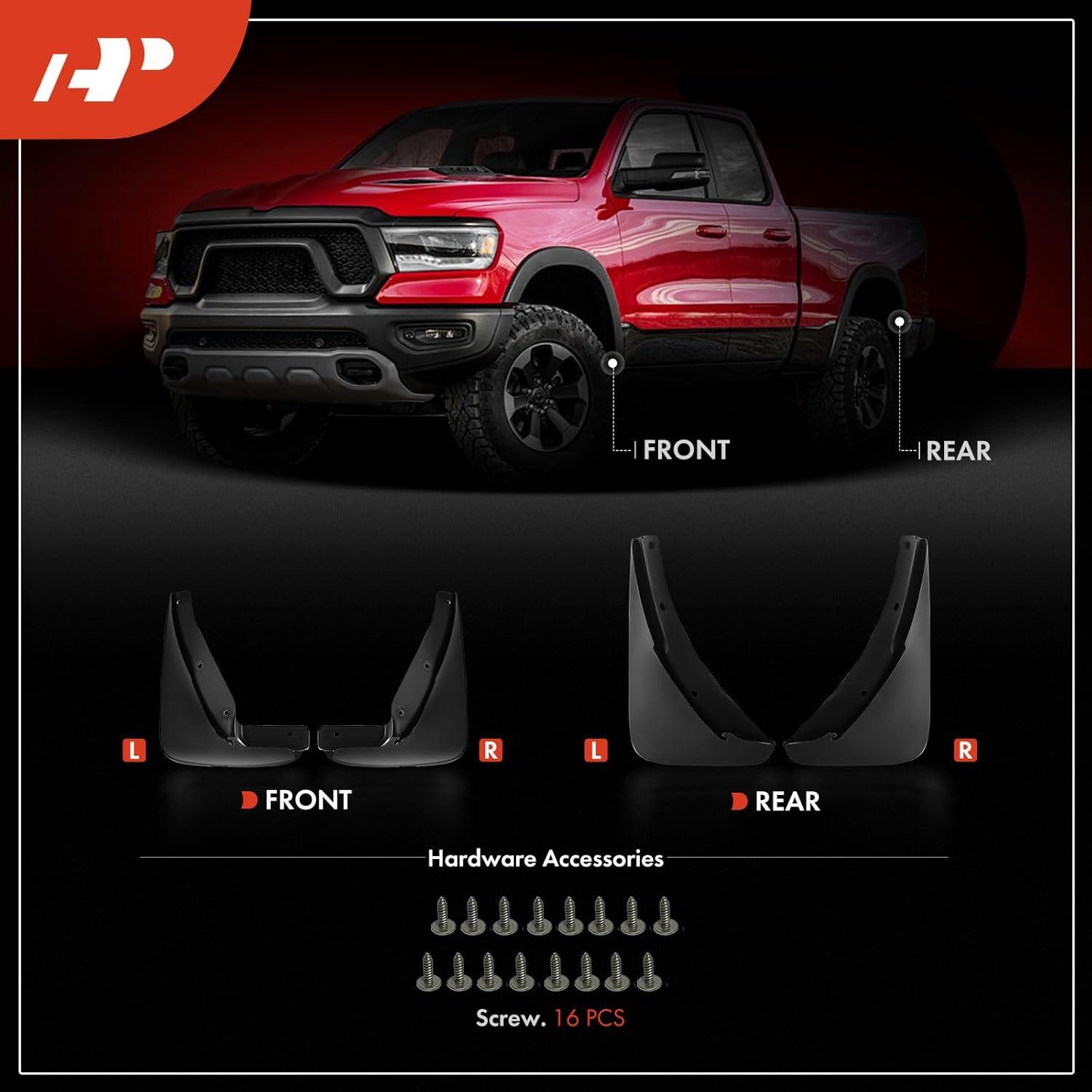 A-Premium Splash Guards Mud Flaps Replacement for Dodge Challenger 2015-2019 (Not for Widebody Coupe) Front and Rear 4-PC Set