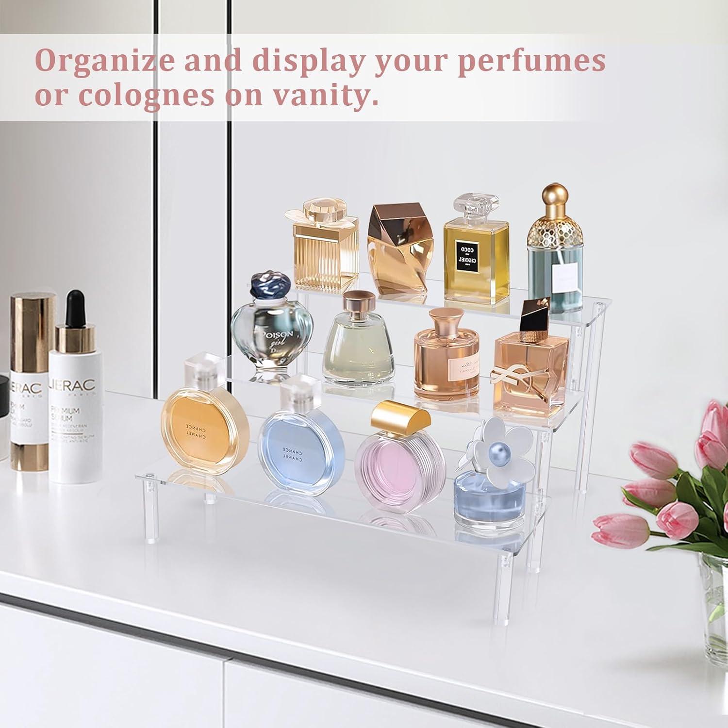 Clear Acrylic 3-Tier Display Risers for Organizing and Displaying