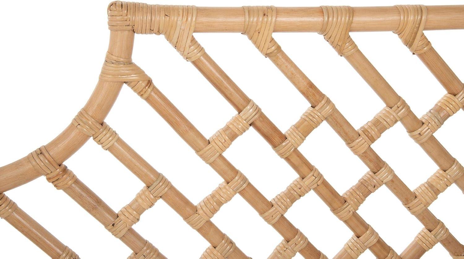 Rattan Chippendale Headboard, California King Size, Antique Brown