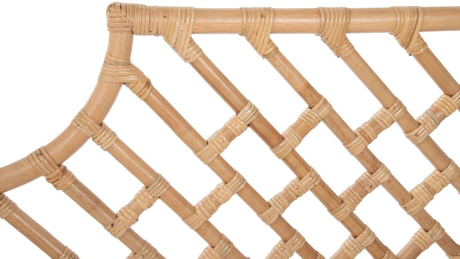 Rattan Chippendale Headboard, California King Size, Antique Brown