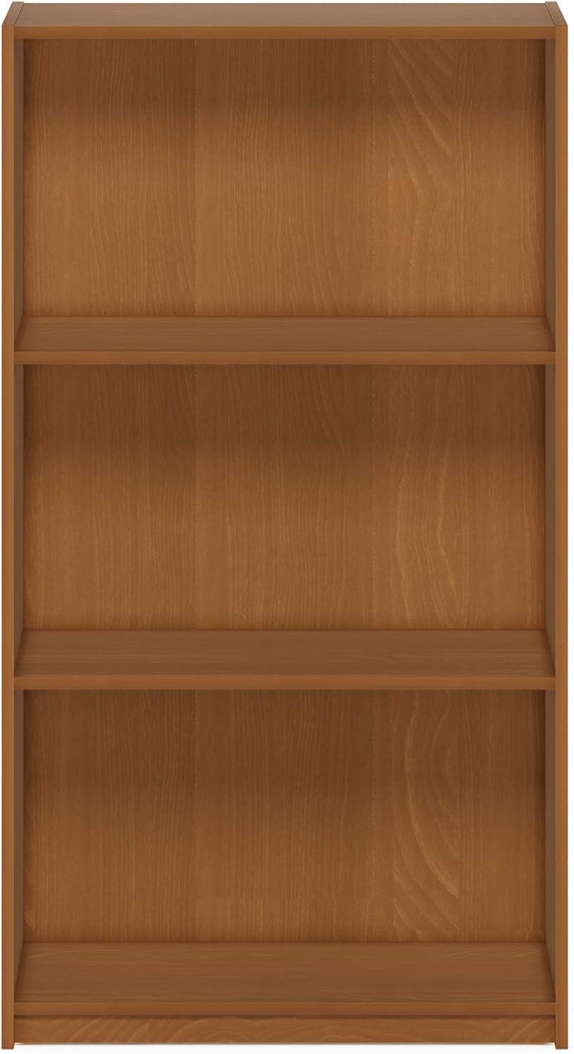 Furinno Basic Engineered Wood 3-Tier Bookcase Storage Shelves in Light Cherry