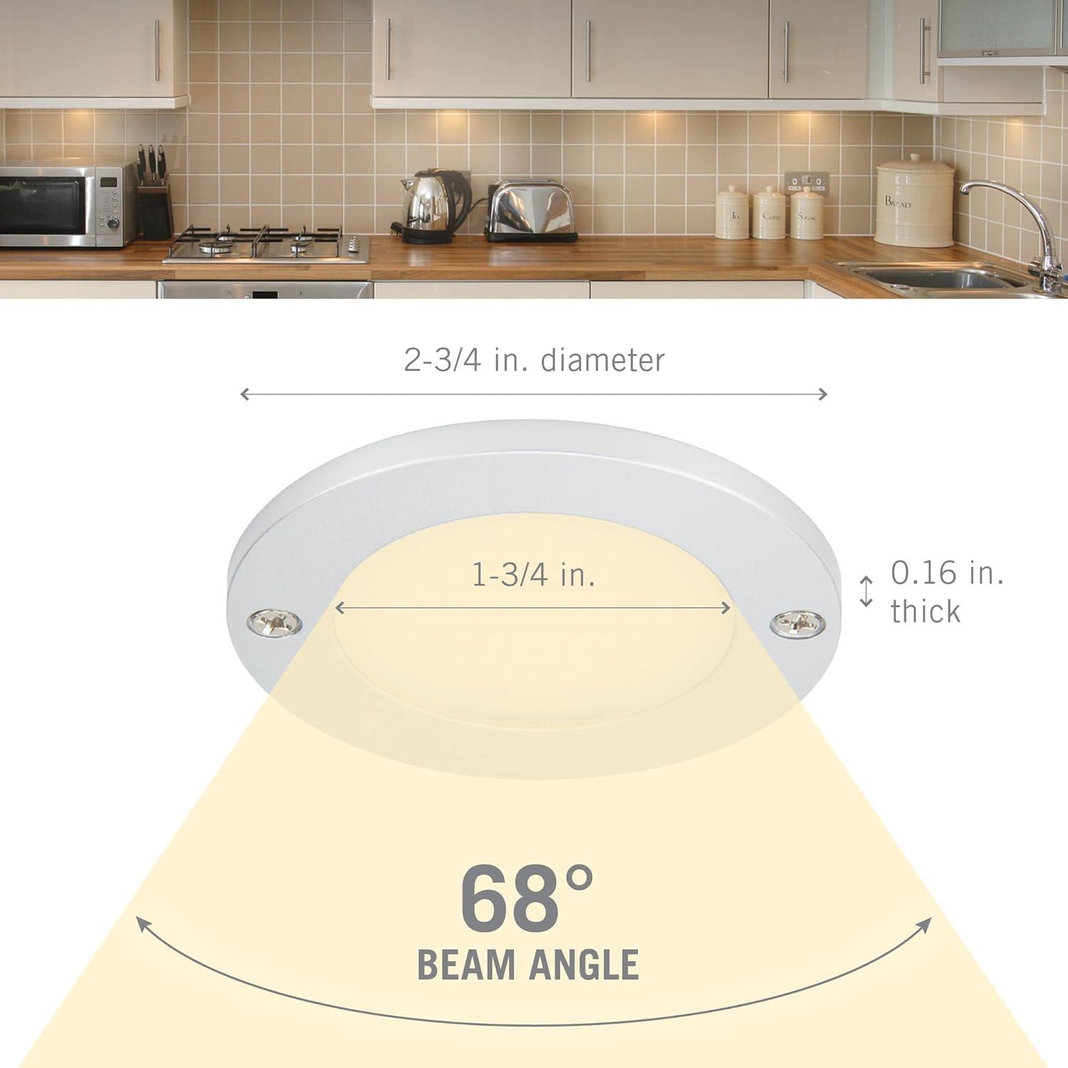 Disc Low Profile Under Cabinet LED Puck Light 3000K