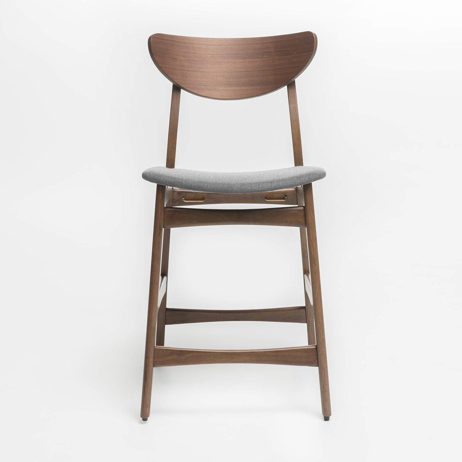 Christopher Knight Home Set of 2 24" Gavin Counter Height Barstool Dark Gray : Upholstered, Rubberwood Legs