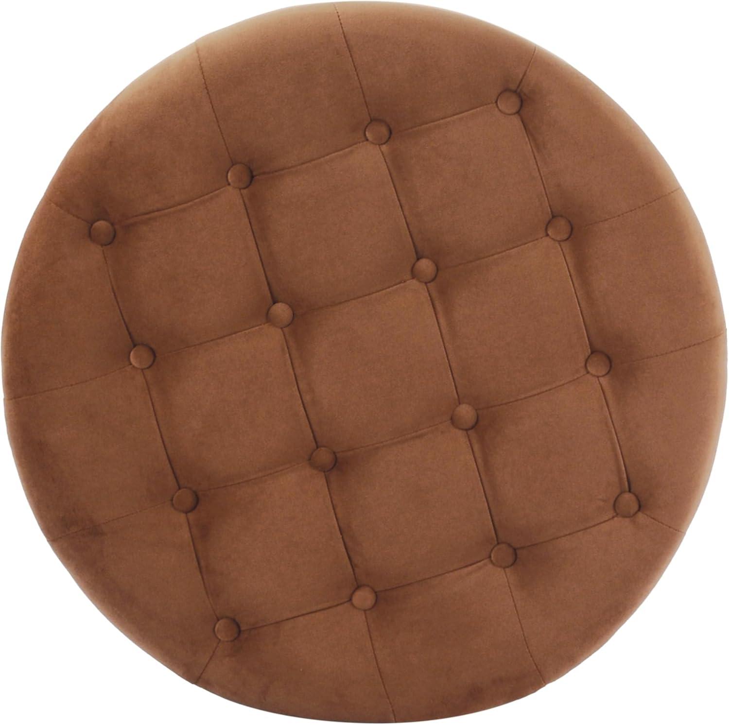 Tufted Round Storage Ottoman Velvet - HomePop