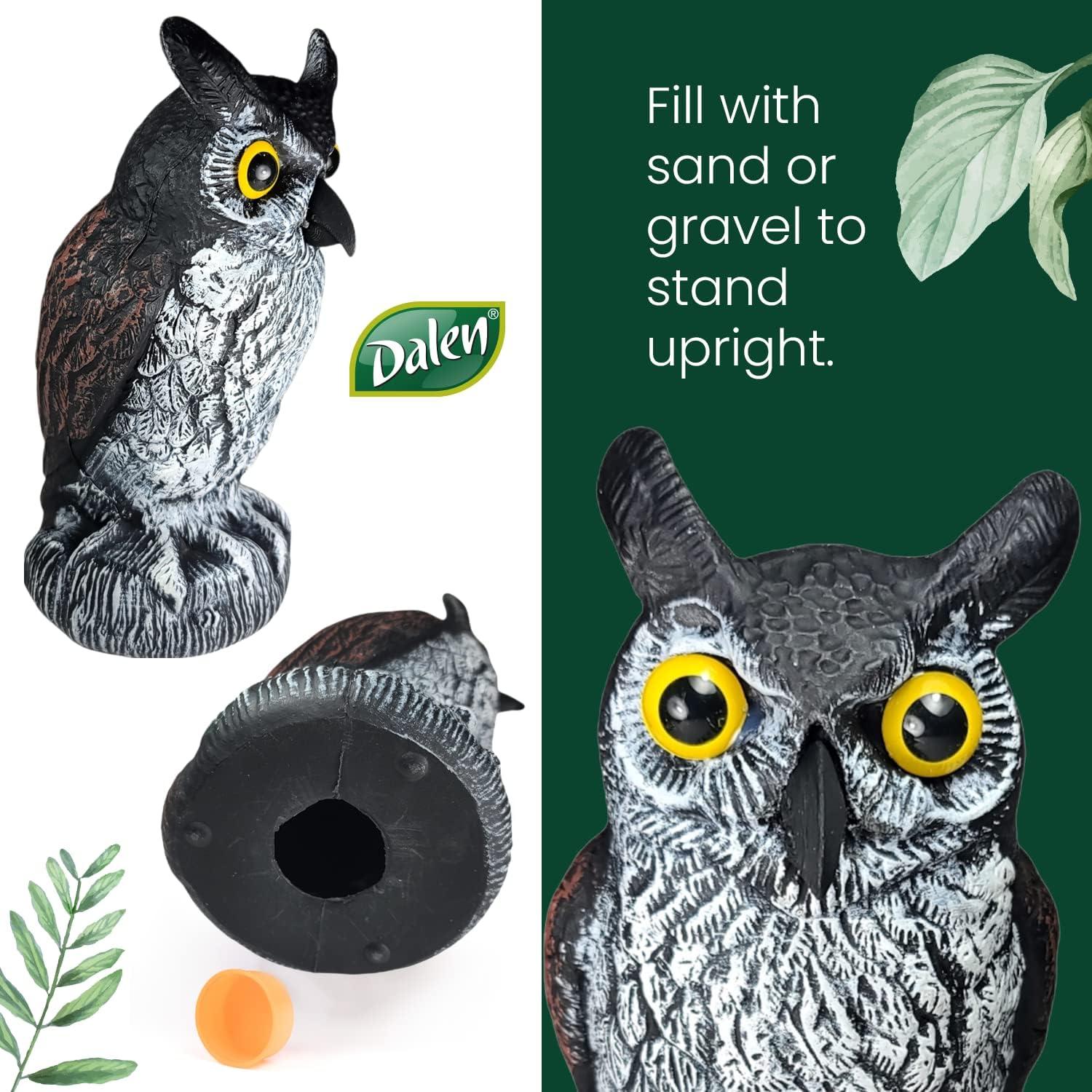 Dalen Natural Enemy Great Horned Owl Scarecrow Decoy, Realistic Hand-Painted Design