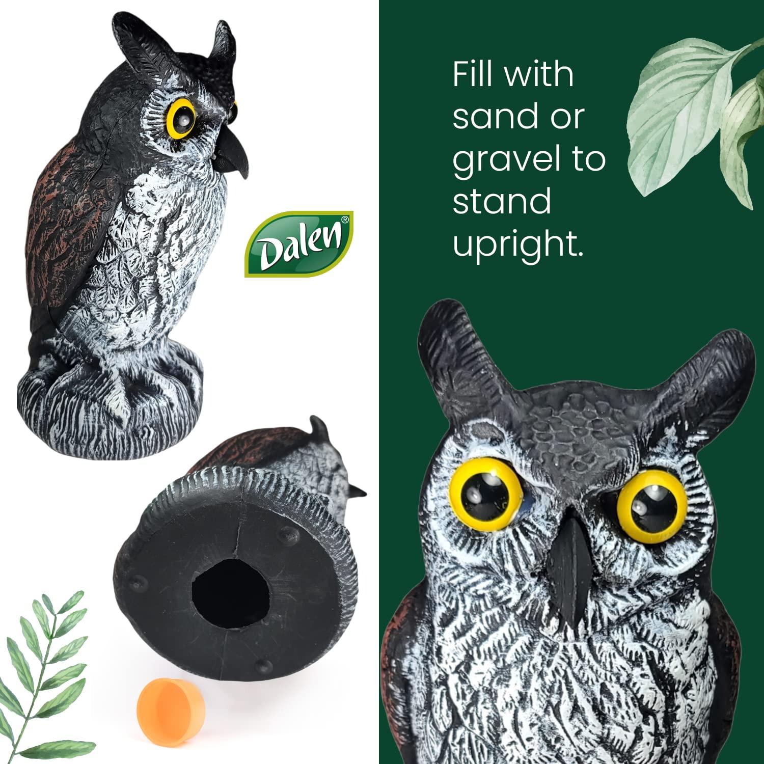 Dalen Natural Enemy Great Horned Owl Scarecrow Decoy, Realistic Hand-Painted Design