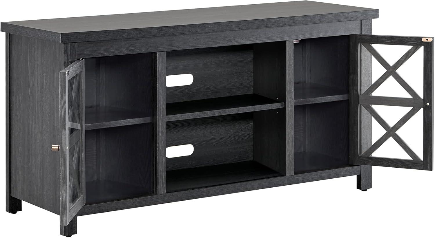 Evelyn&Zoe Colton Rectangular TV Stand for TV's up to 55", Charcoal Gray