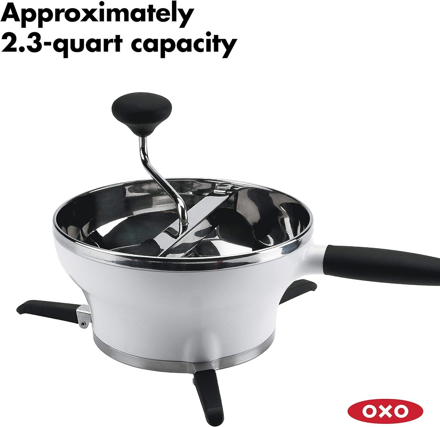 OXO Good Grips Stainless Steel Food Mill with 3 Grinding Discs for Purees and Sauces