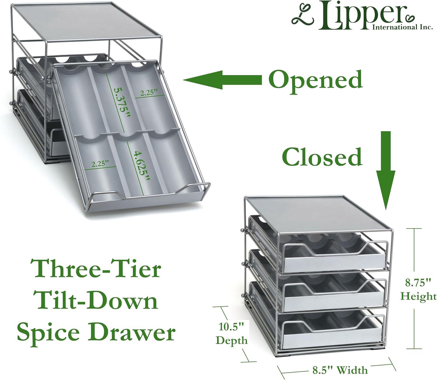 3-Tier Tilt Down Spice Drawer - Lipper International