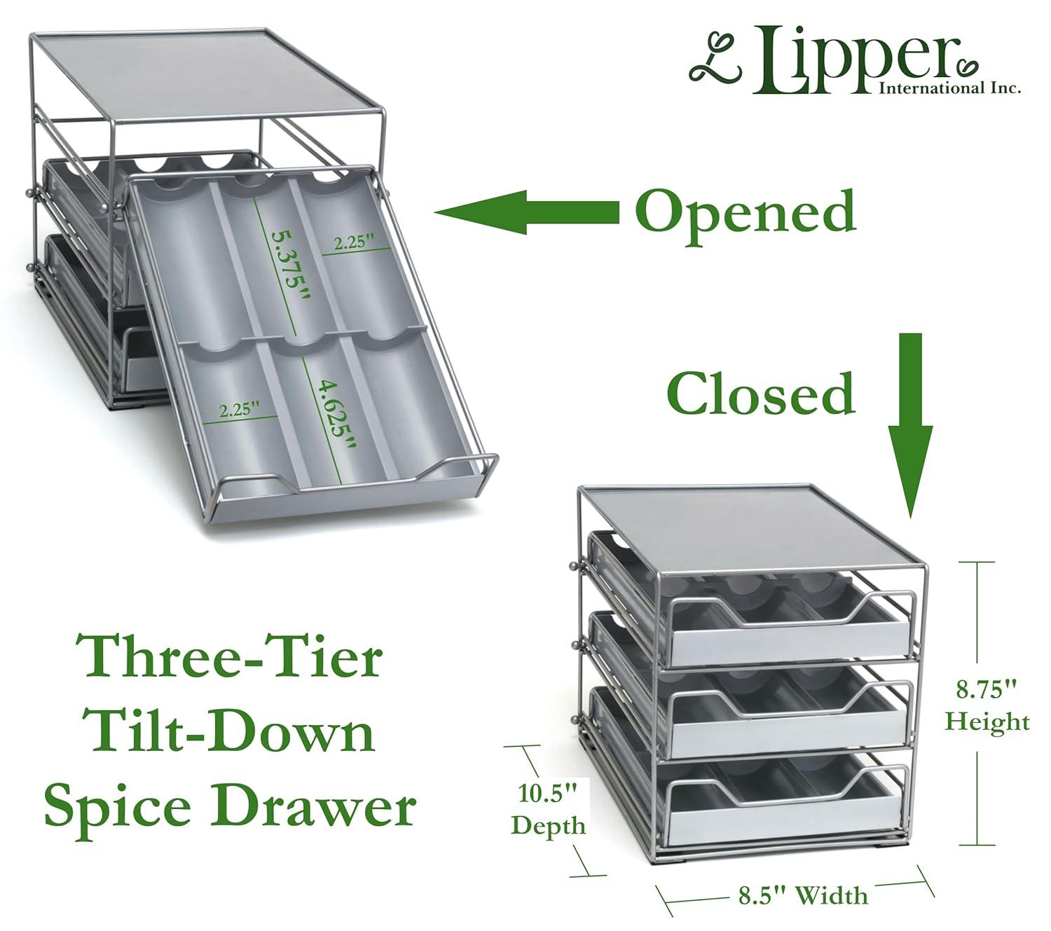3-Tier Tilt Down Spice Drawer - Lipper International