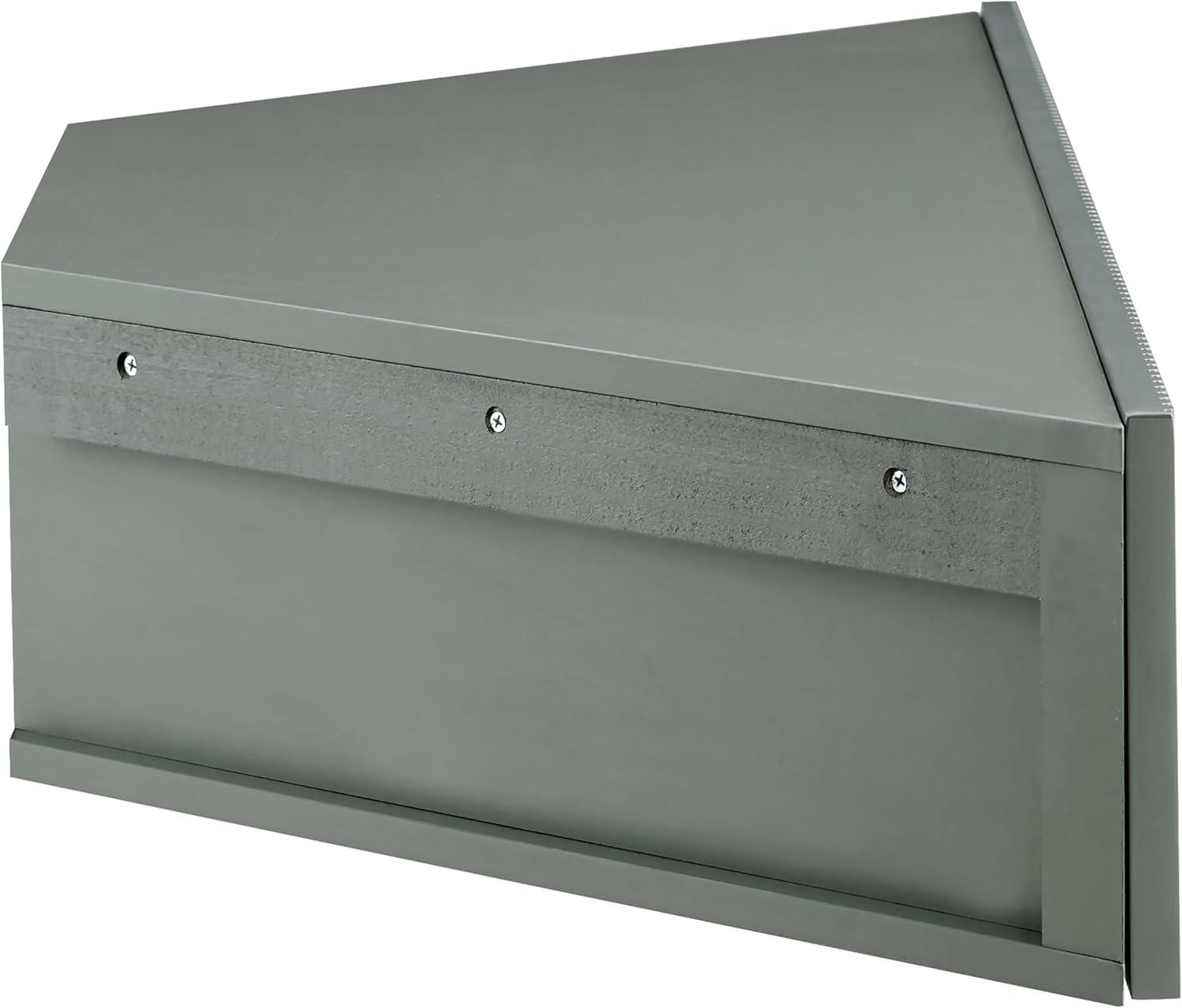 Denhour DH BASIC Transitional 47-inch 3-Shelf Corner Floating TV Stand by  3D Wavy Panel Door - Sage Green Weathered,N/A