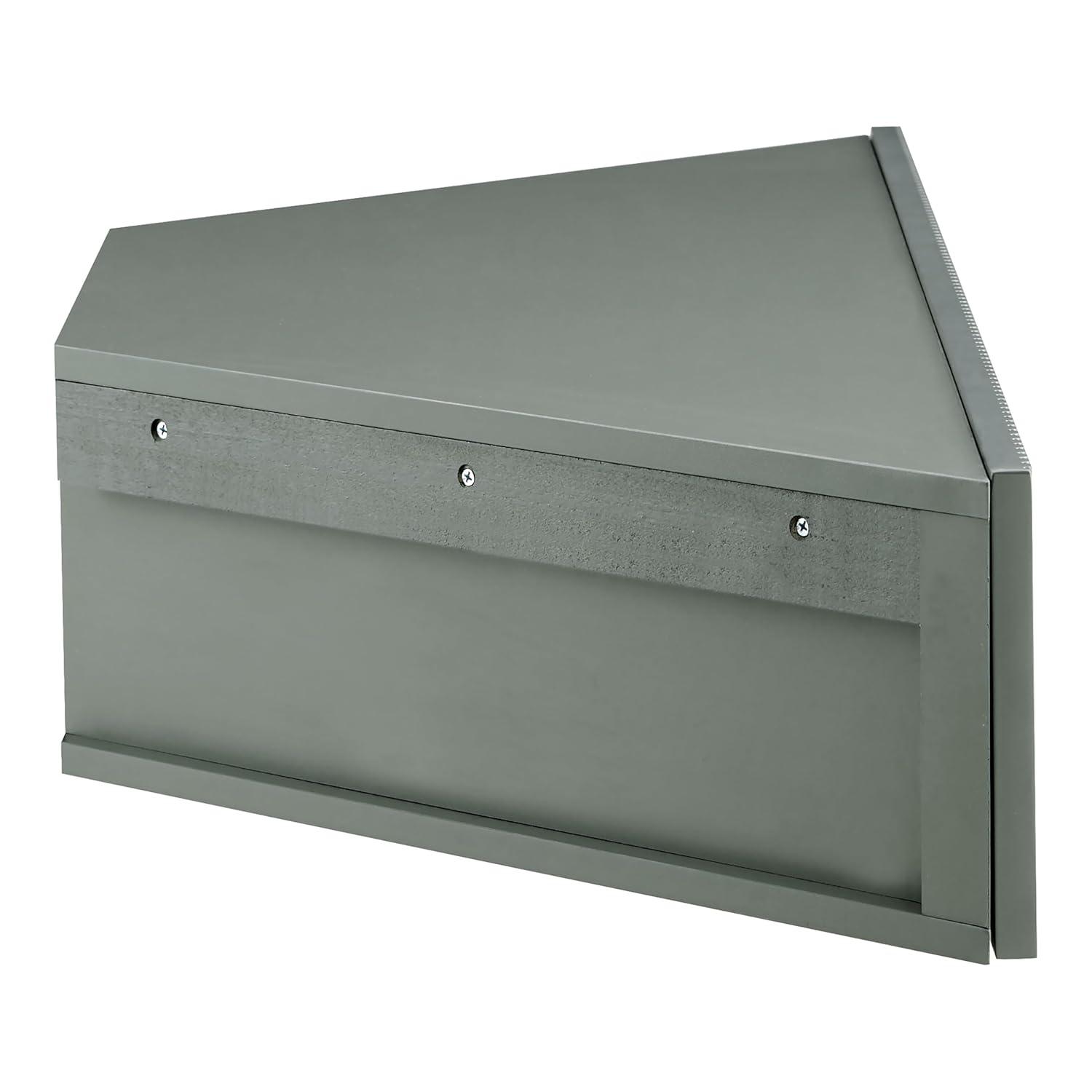 Denhour DH BASIC Transitional 47-inch 3-Shelf Corner Floating TV Stand by  3D Wavy Panel Door - Sage Green Weathered,N/A