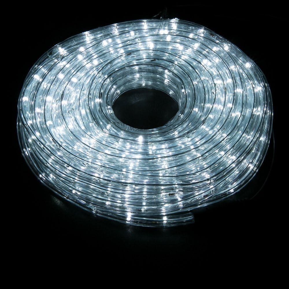 West Ivory 1656LEDs, 150ft Cool White LED Rope Light, Connectable Outdoor Permanent Waterproof Accent Exterior Lighting, PVC Case, ETL Certified, for Holiday, Backyard Patio, Home Garden, Decorative