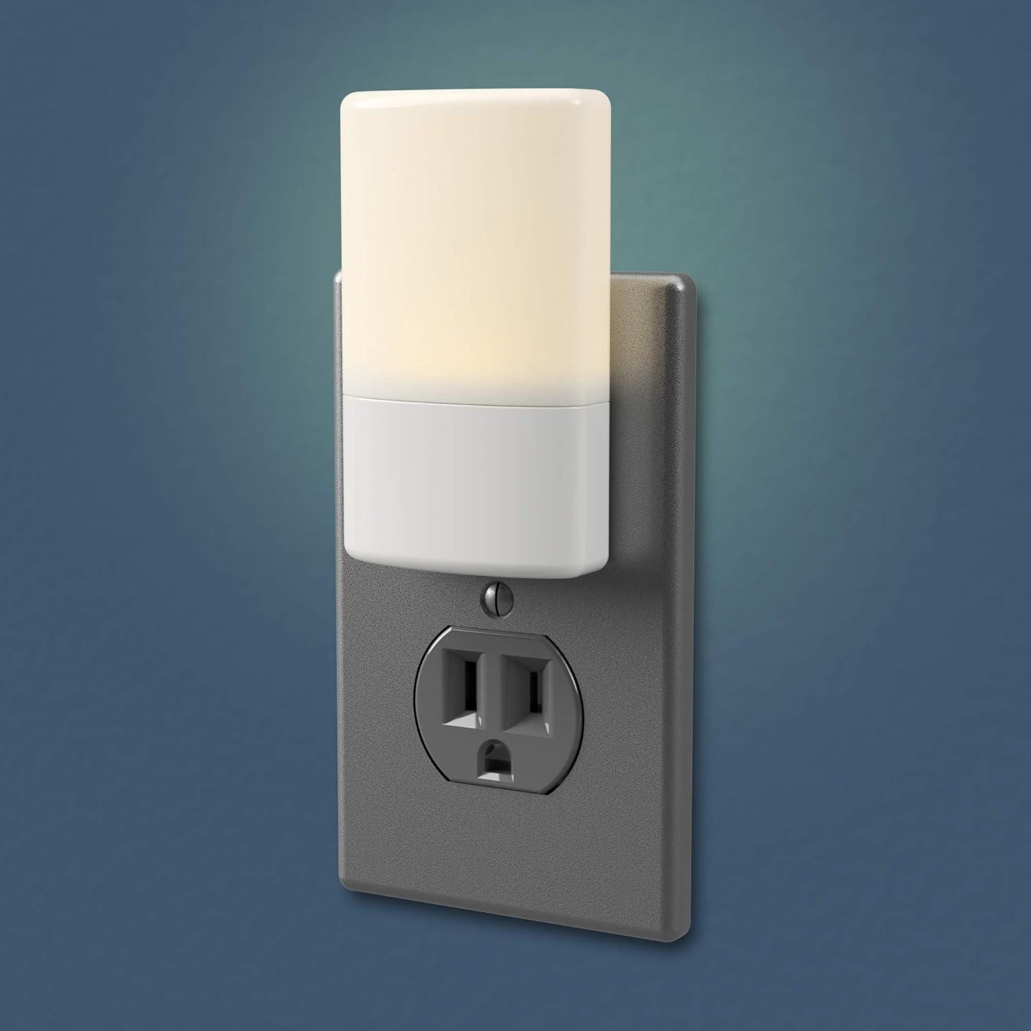 White Battery-Operated Automatic LED Night Light