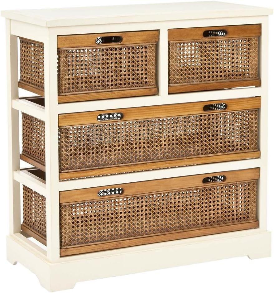 Jackson 4 Drawer Storage Unit - Barley/Cane Drawers - Safavieh.