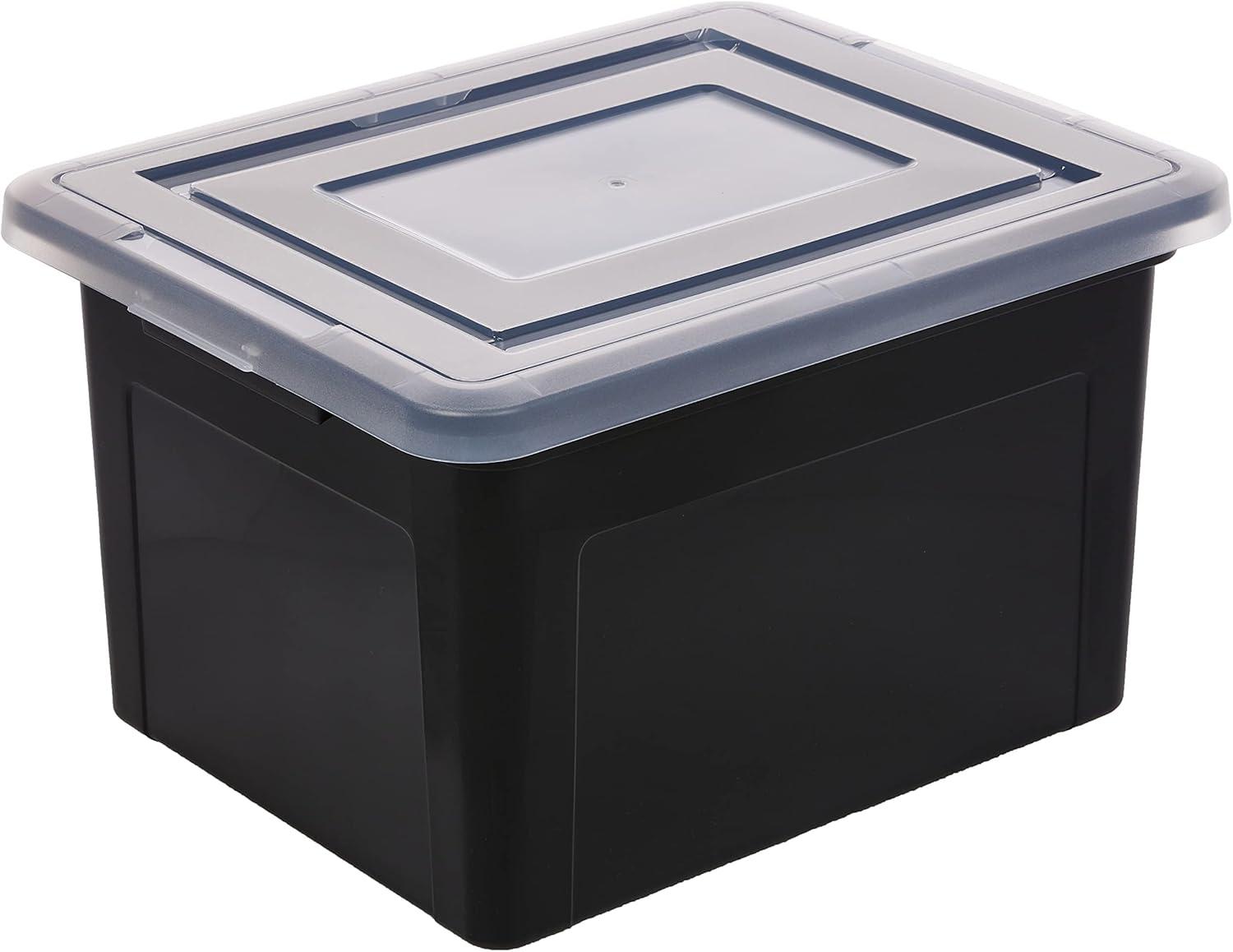 IRIS USA Letter Legal Size Plastic File Box, Home Organizing Storage Container