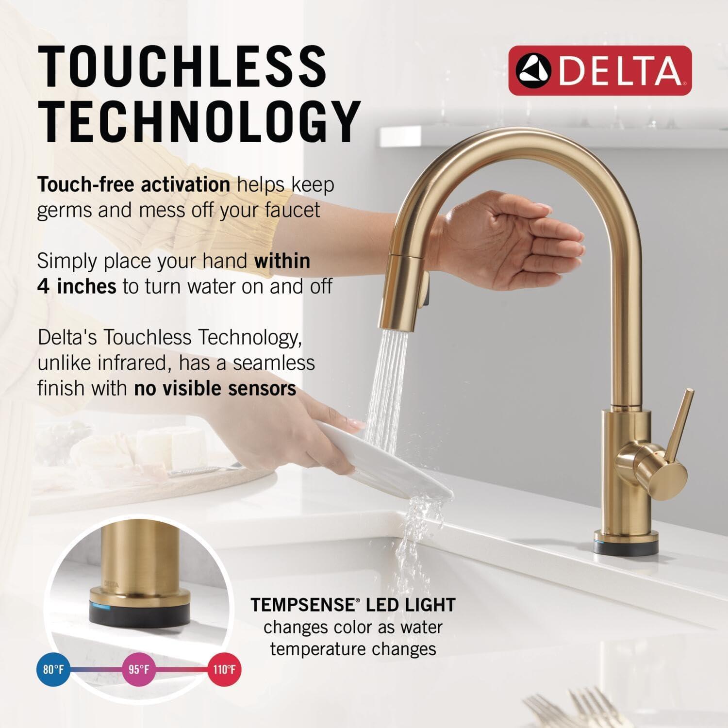 Trinsic Pull Down Sprayer Touch Kitchen Sink Faucet, Touch Control Kitchen Faucet
