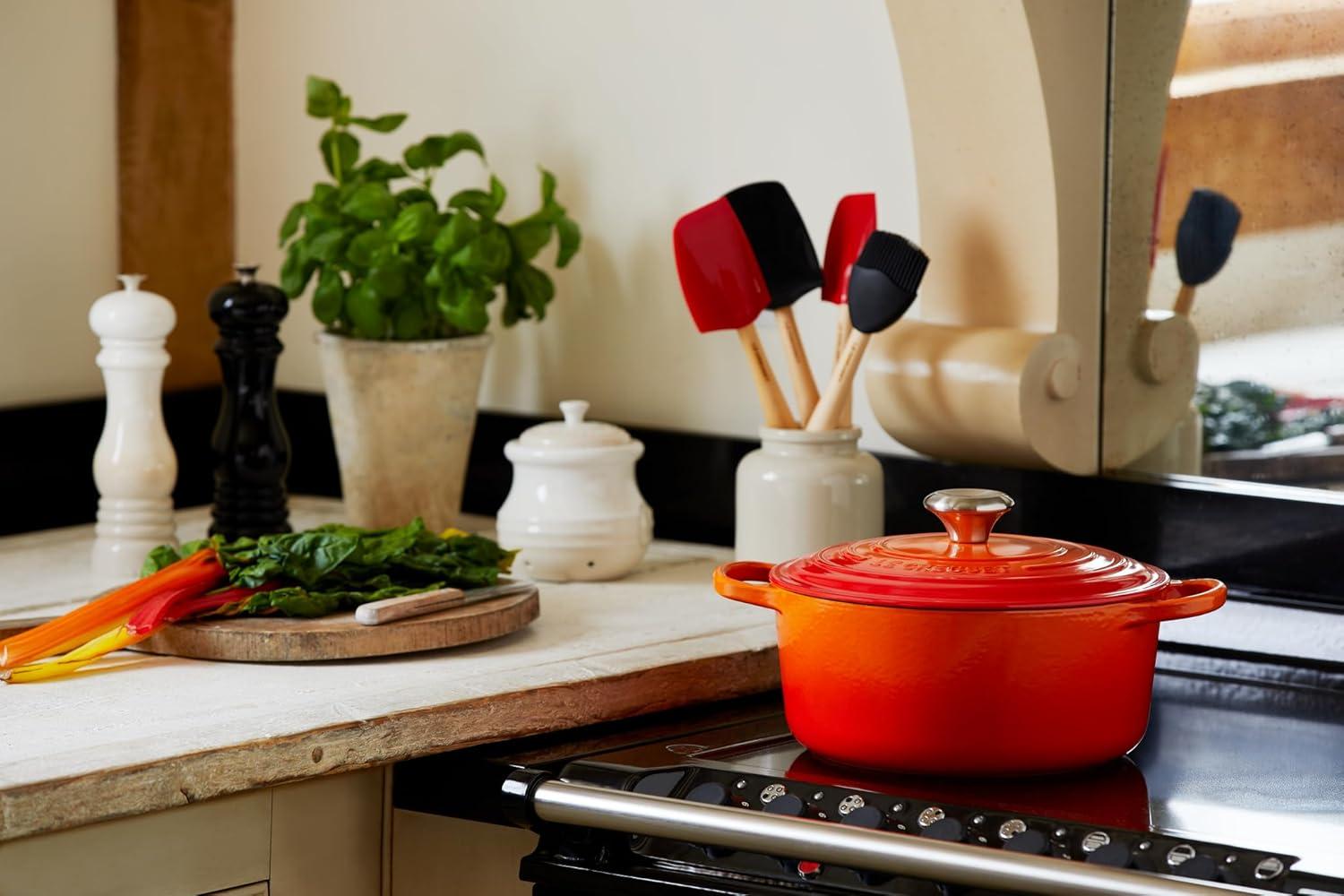 Flame Orange Enameled Cast Iron 5.5 Quart Dutch Oven