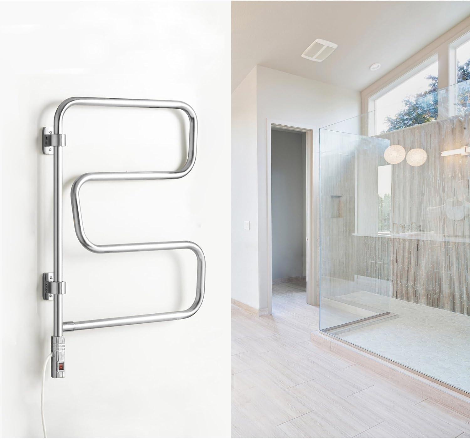 WarmlyYours TW-E4PCP Elements Towel Warmer, Polished Chrome, Plug-in, 4 Bars