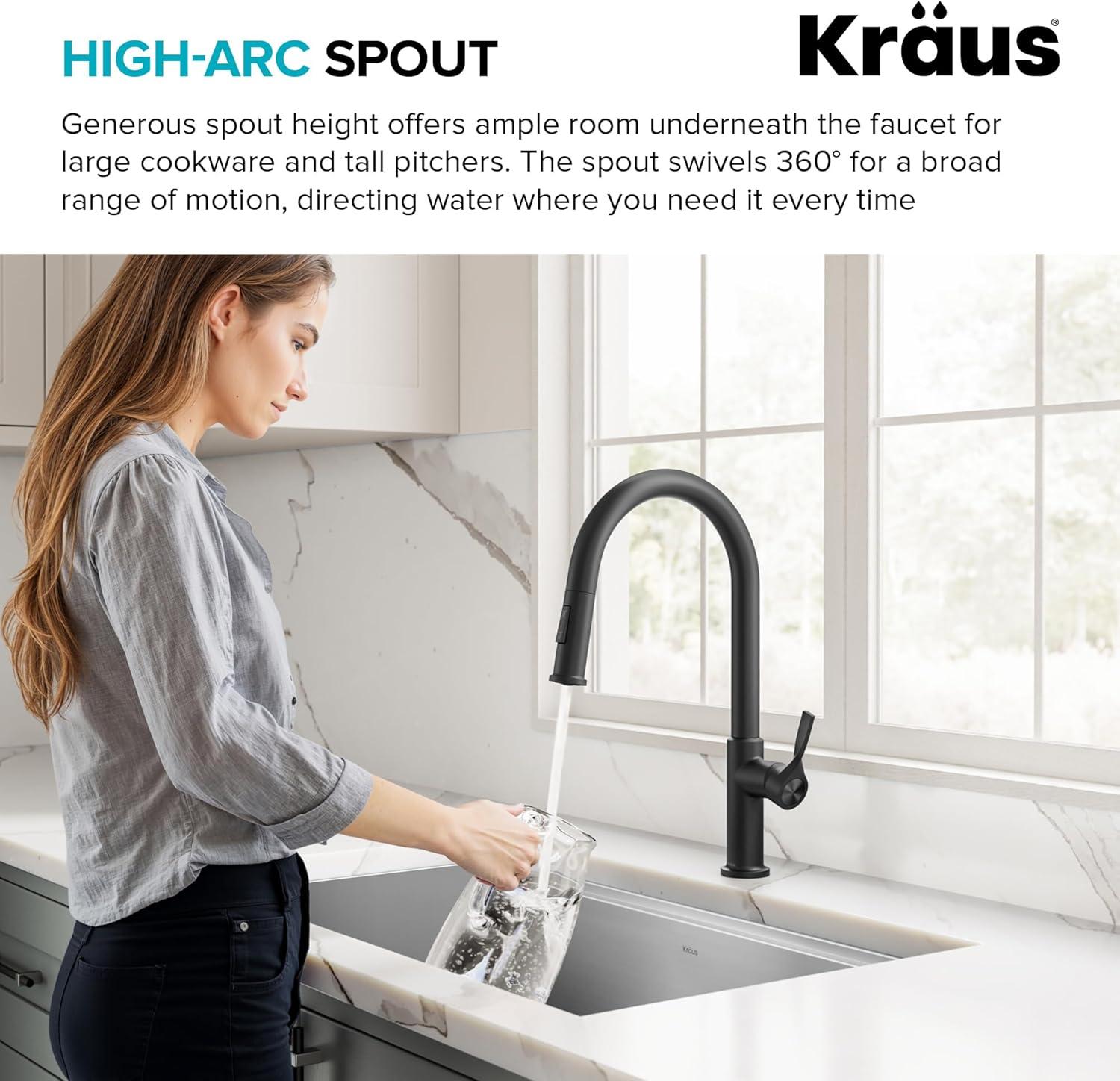Kraus Torak 2-Function Single Handle Pull Down Kitchen Faucet