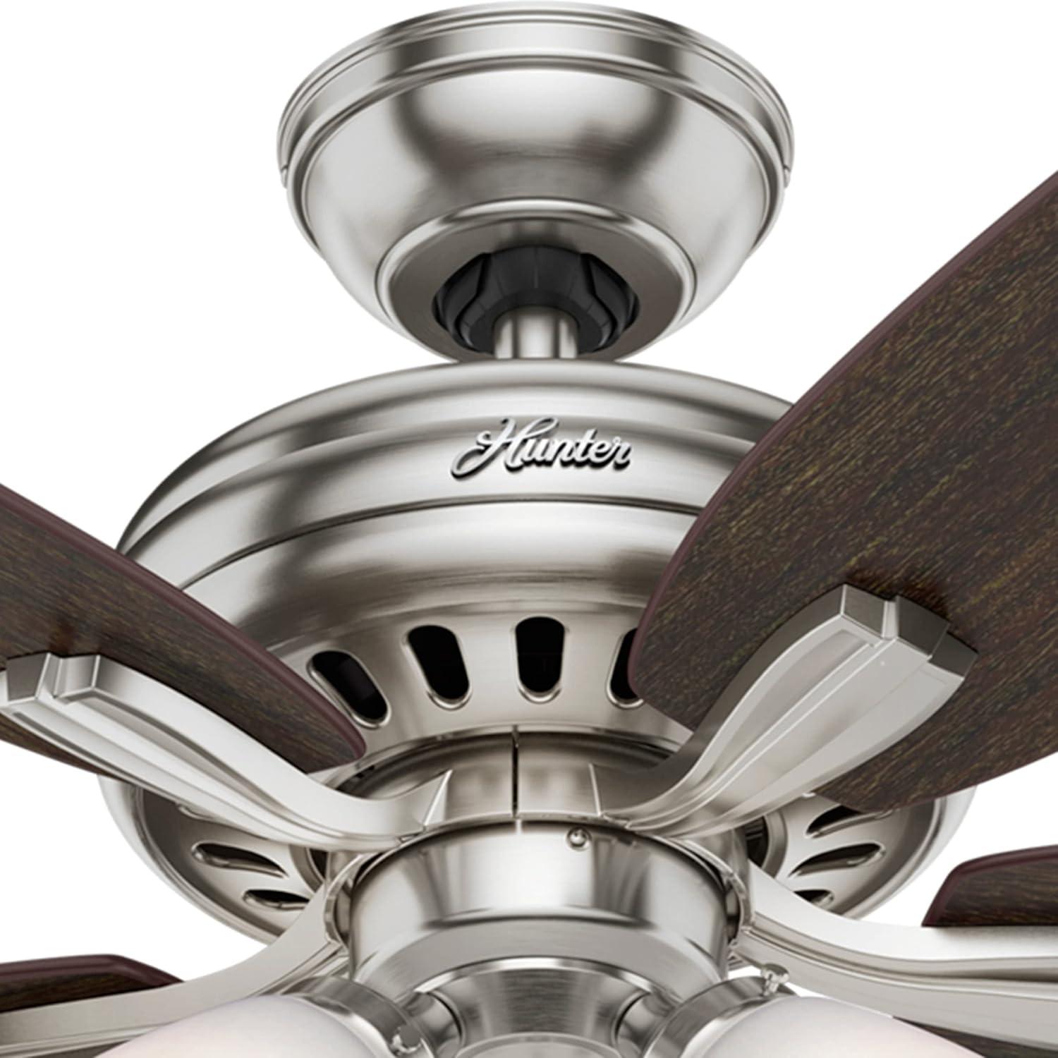 Newsome 52" Brushed Nickel Ceiling Fan with LED Light and WhisperWind Motor