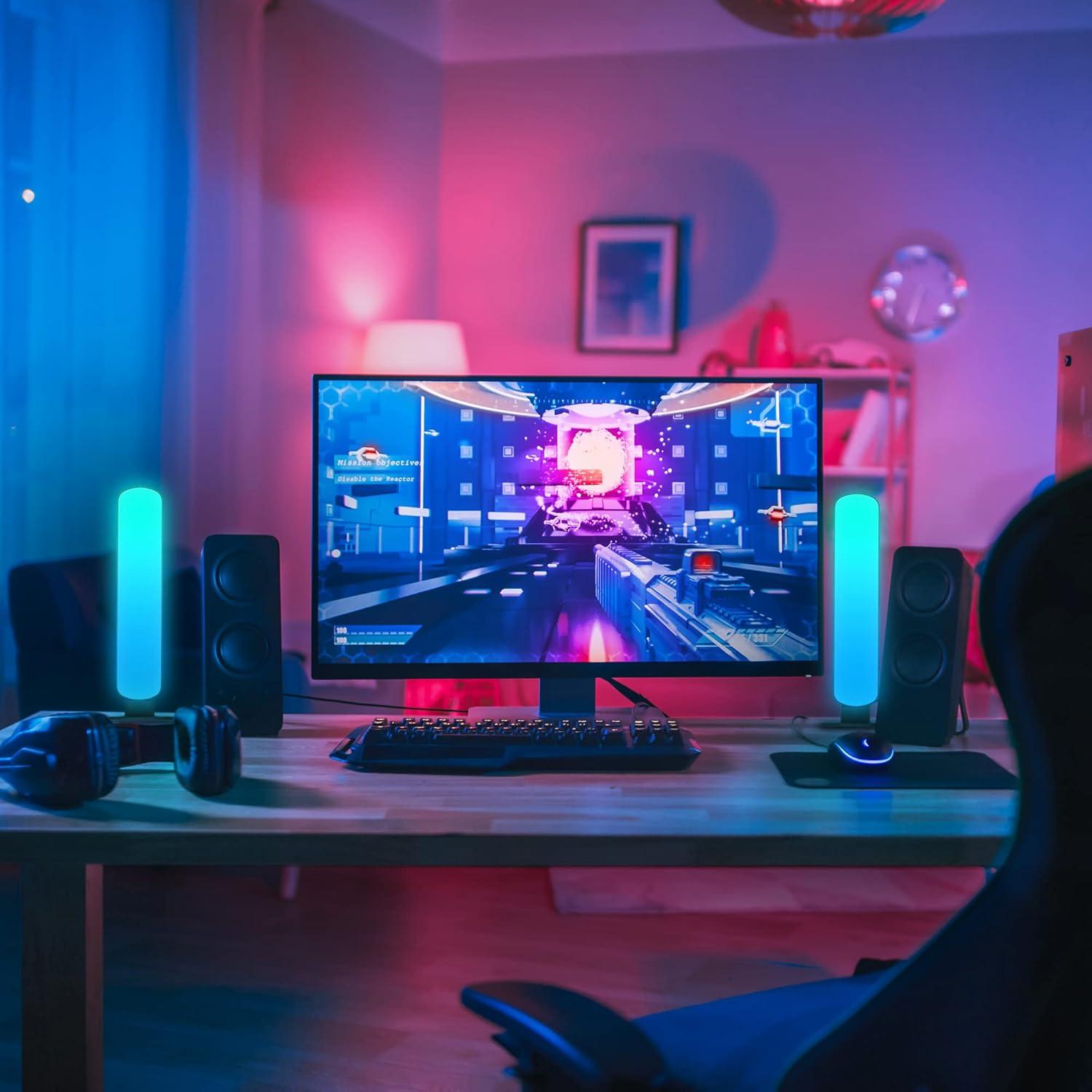 Monster 2-Pack Multi-Color LED Light Bar with Multi-Position Base, with Remote, All Occasion, Office