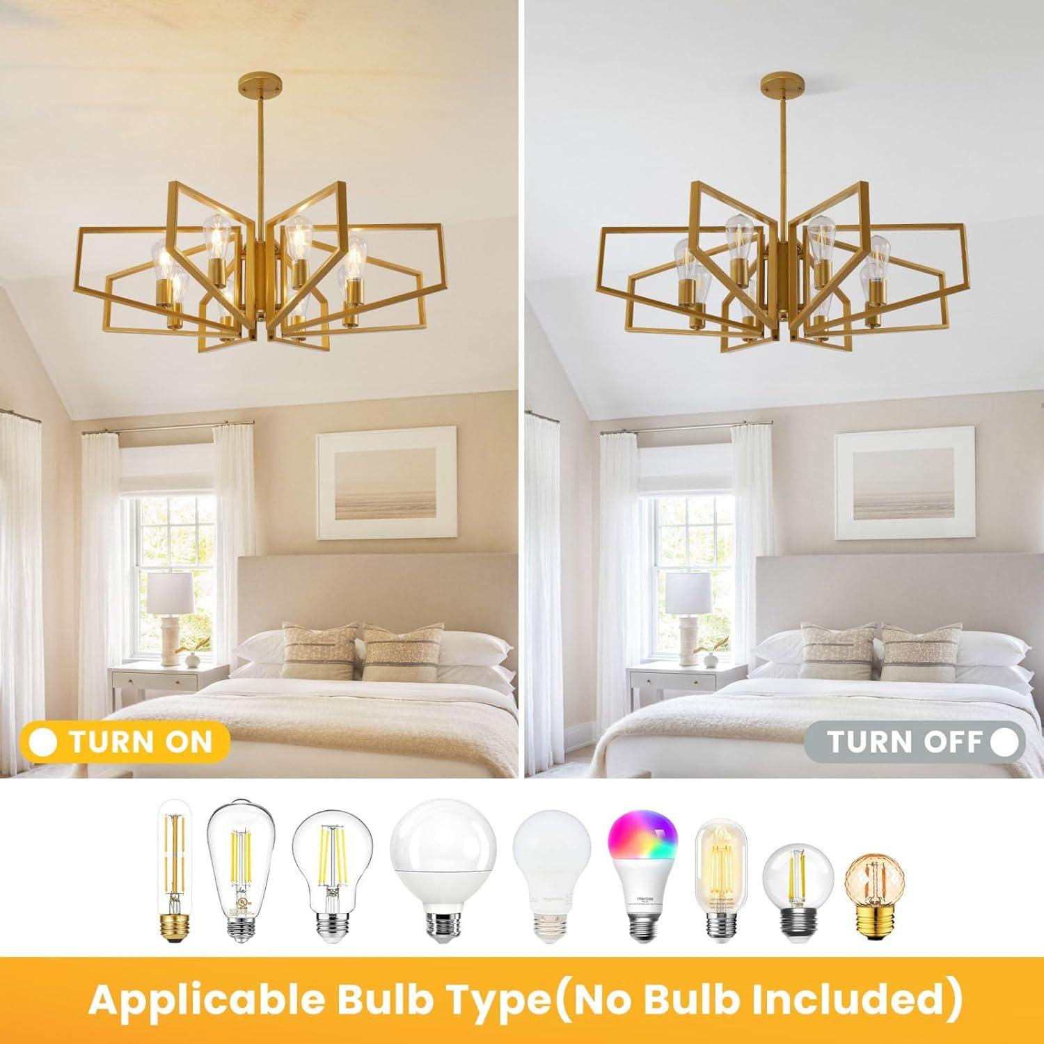 8 - Light Dimmable Geometric Chandelier