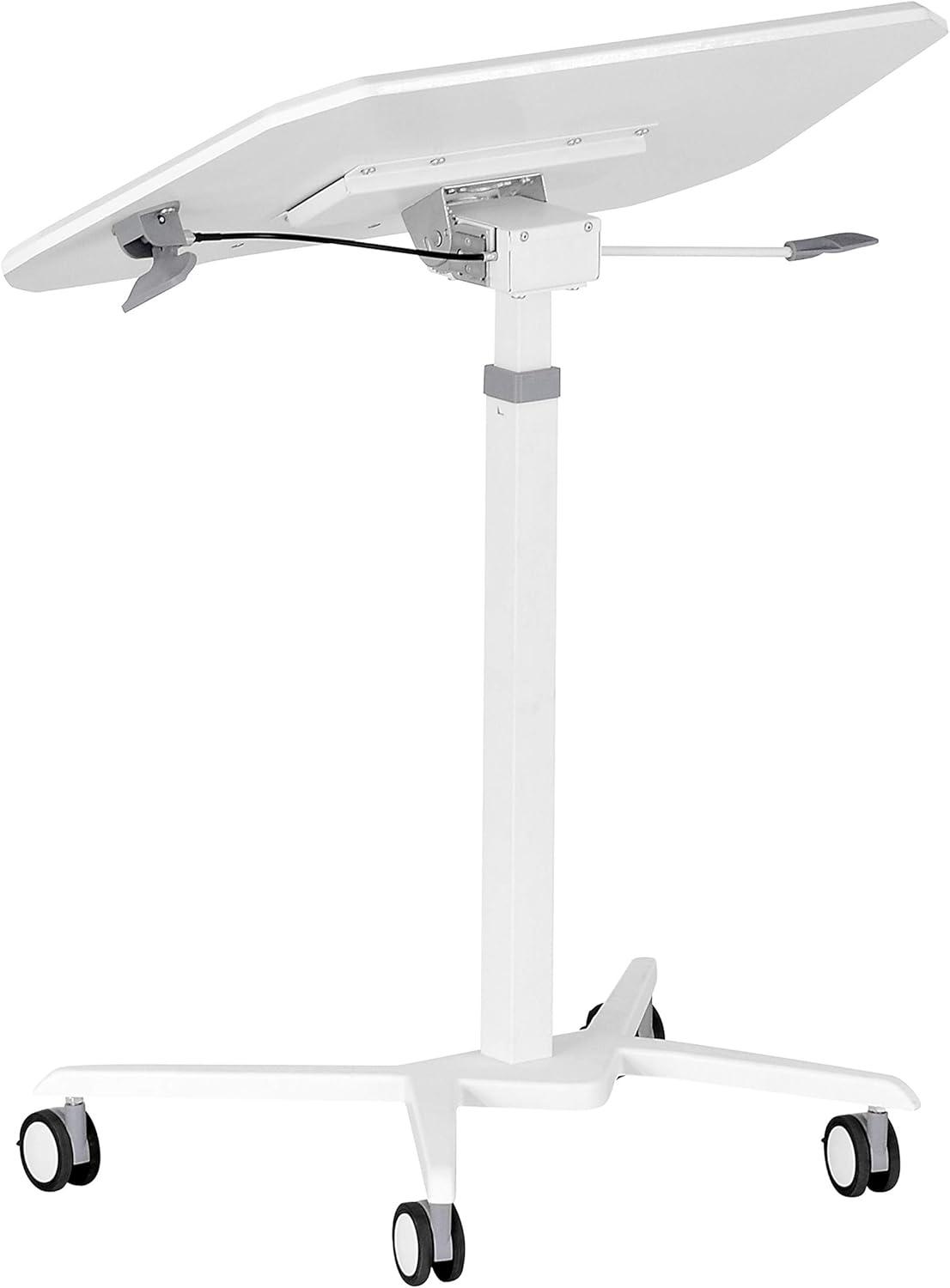 Sit To Stand Mobile Laptop Computer Stand with Height Adjustable White - Techni Mobili