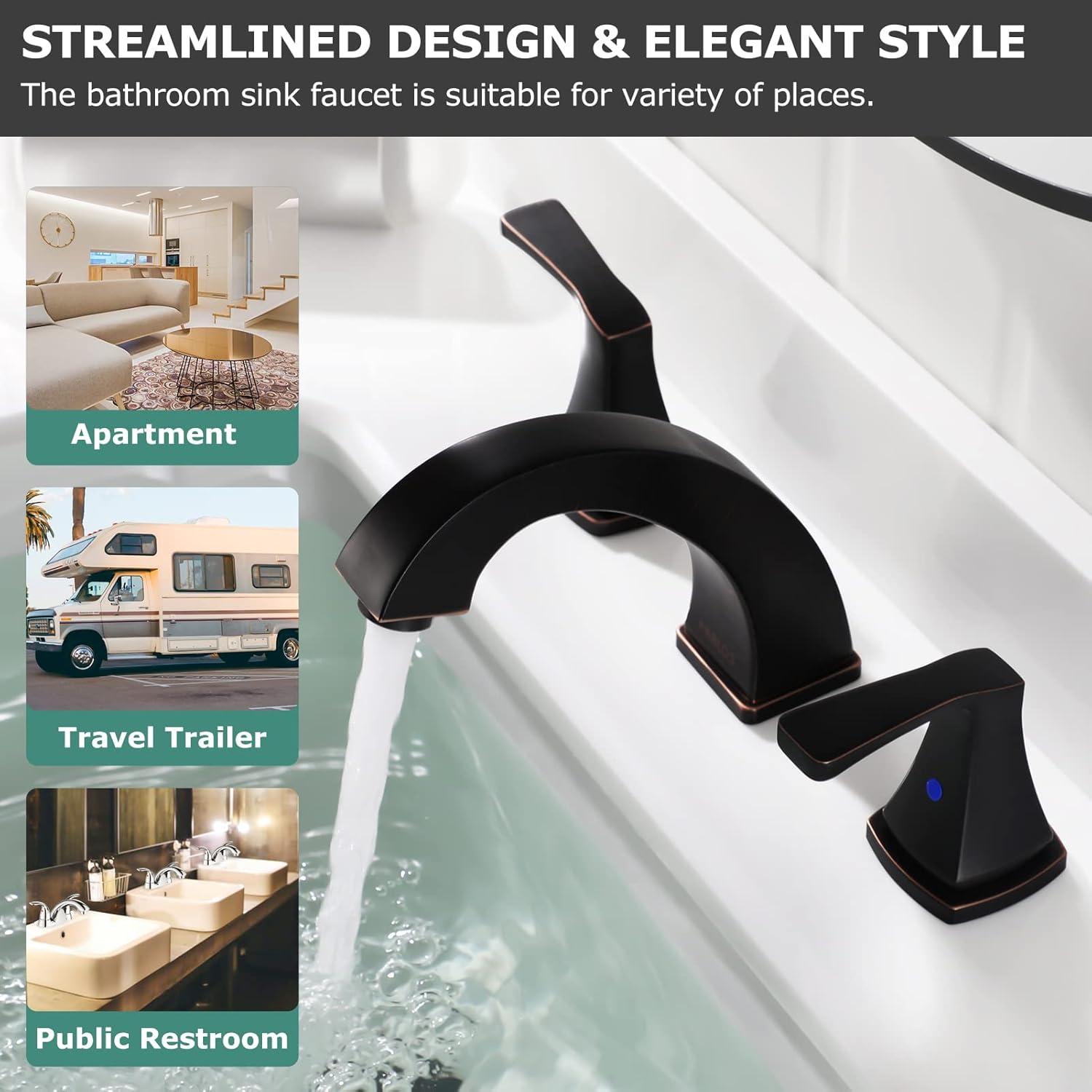 Widespread 2-handle Bathroom Faucet with Drain Assembly