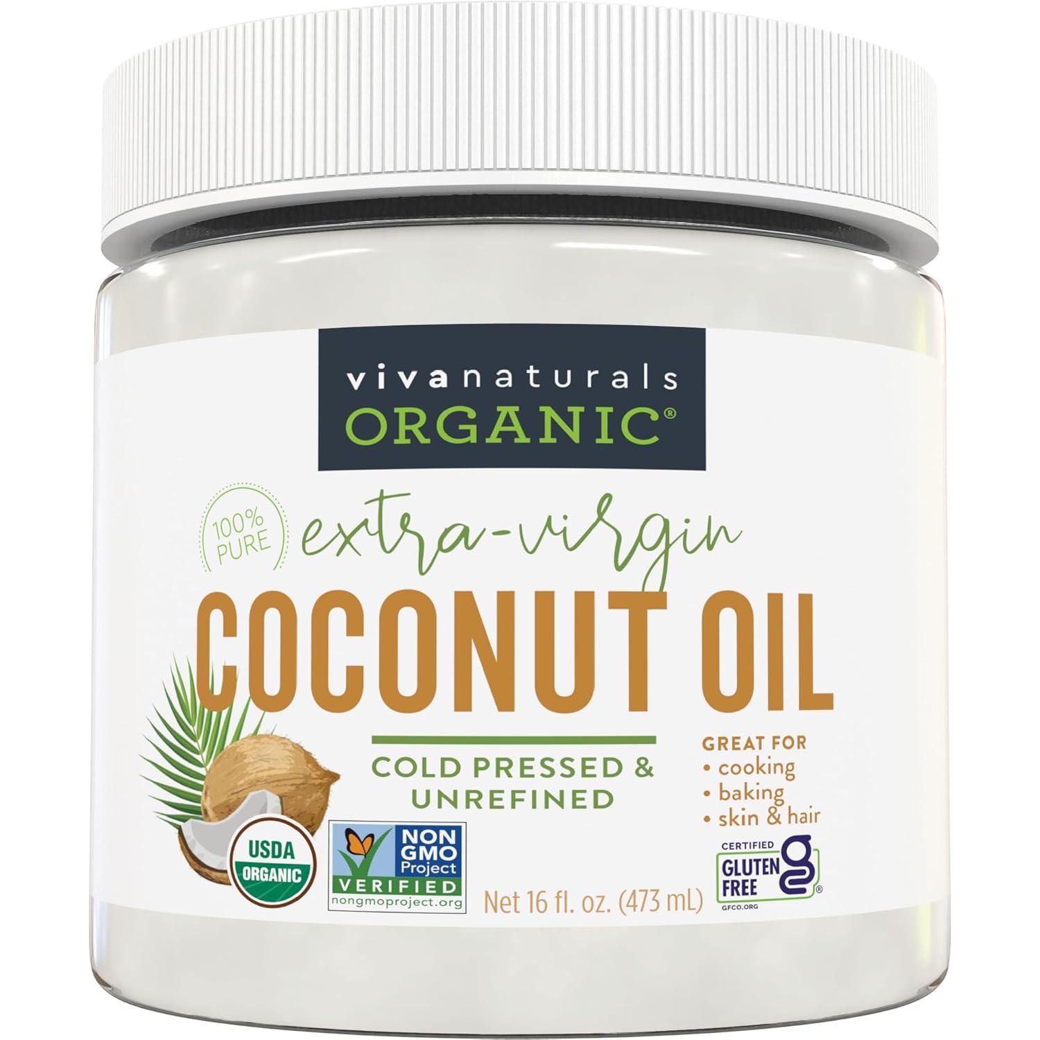 Viva Naturals Organic Extra-Virgin Coconut Oil, 16 fl oz