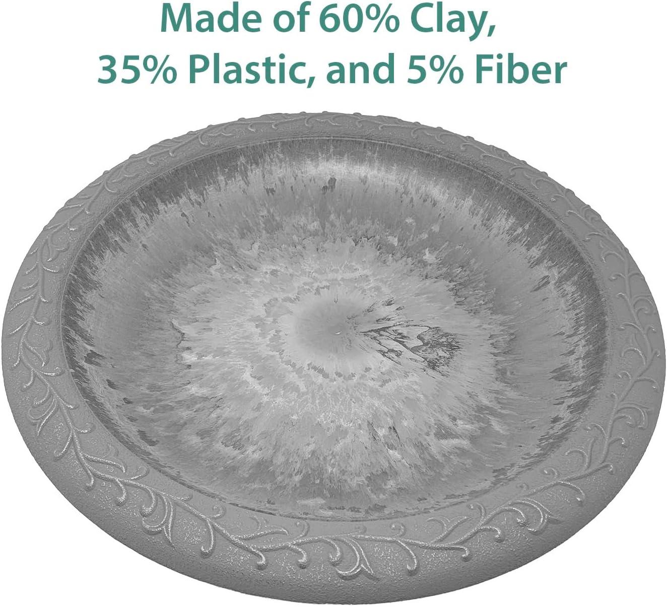 Tierra Garden 19" Dia Fiber Clay Birdbath Top, 5lbs.