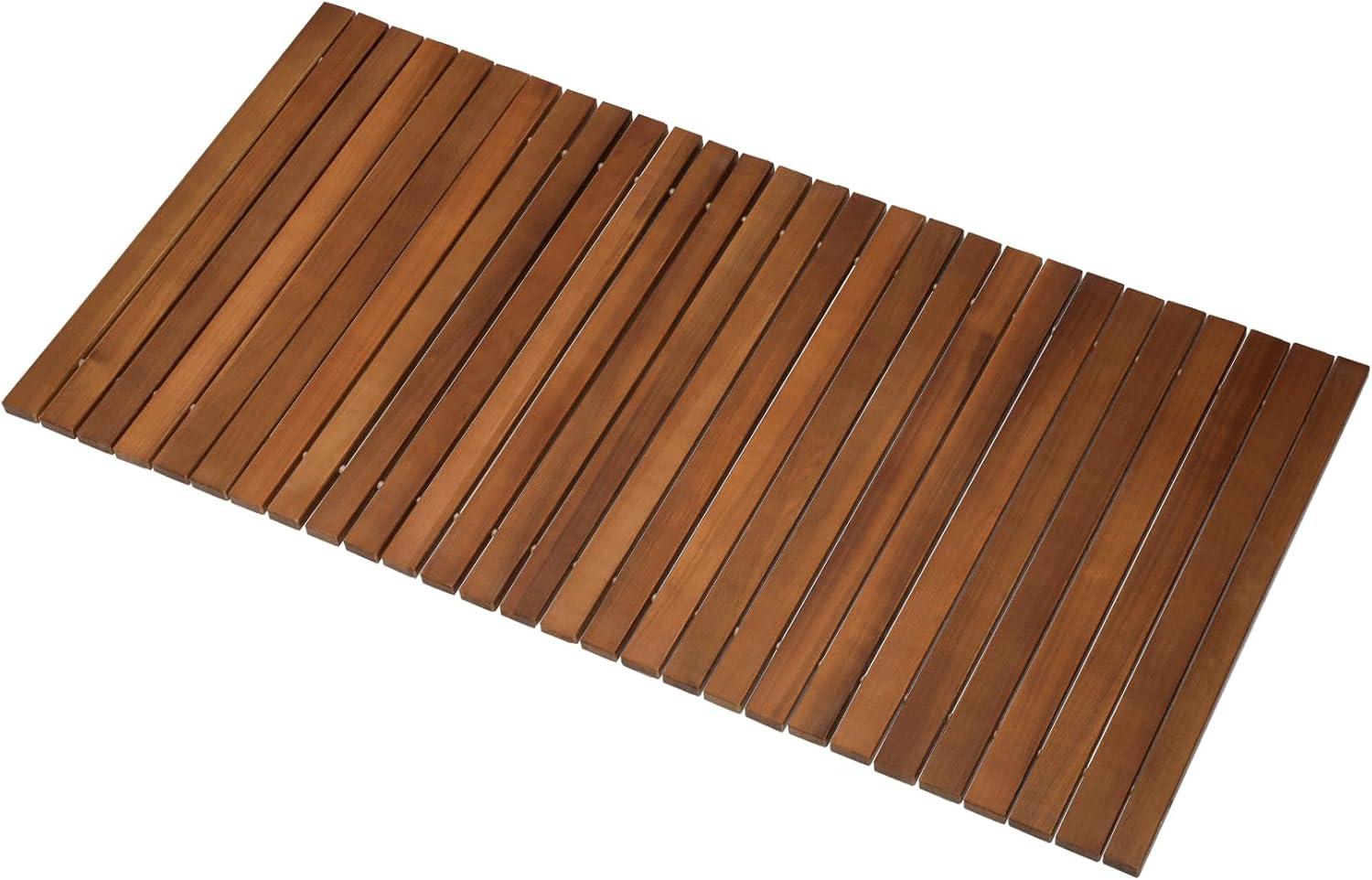 Large Oiled Teak Non-Slip Shower Mat