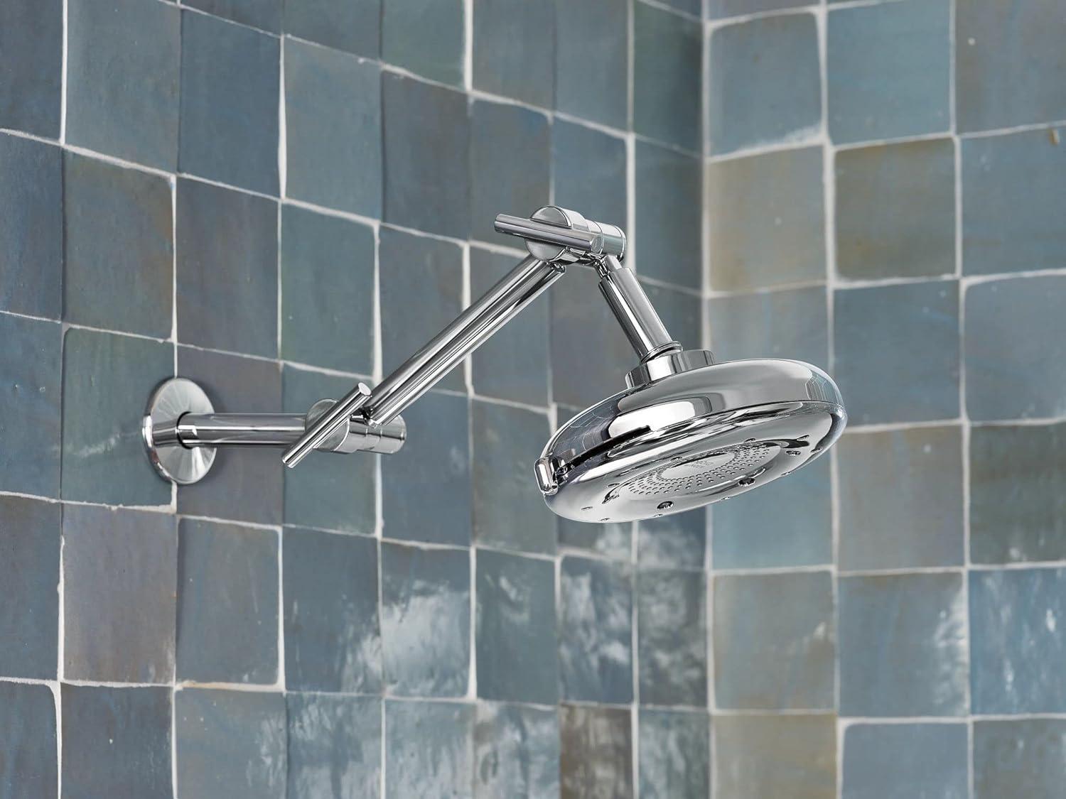 Brushed Nickel Adjustable Wall-Mounted Shower Arm