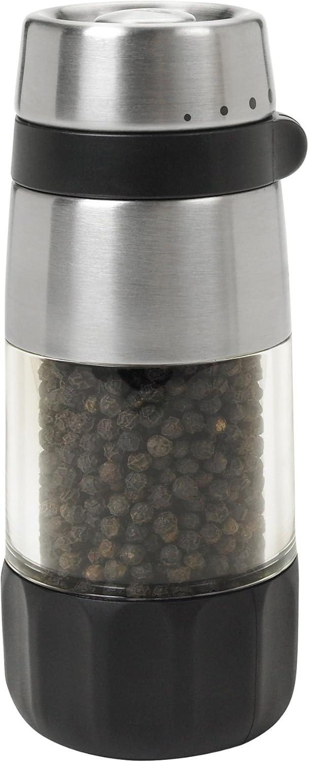 Stainless Steel and Plastic Mess-Free Pepper Grinder