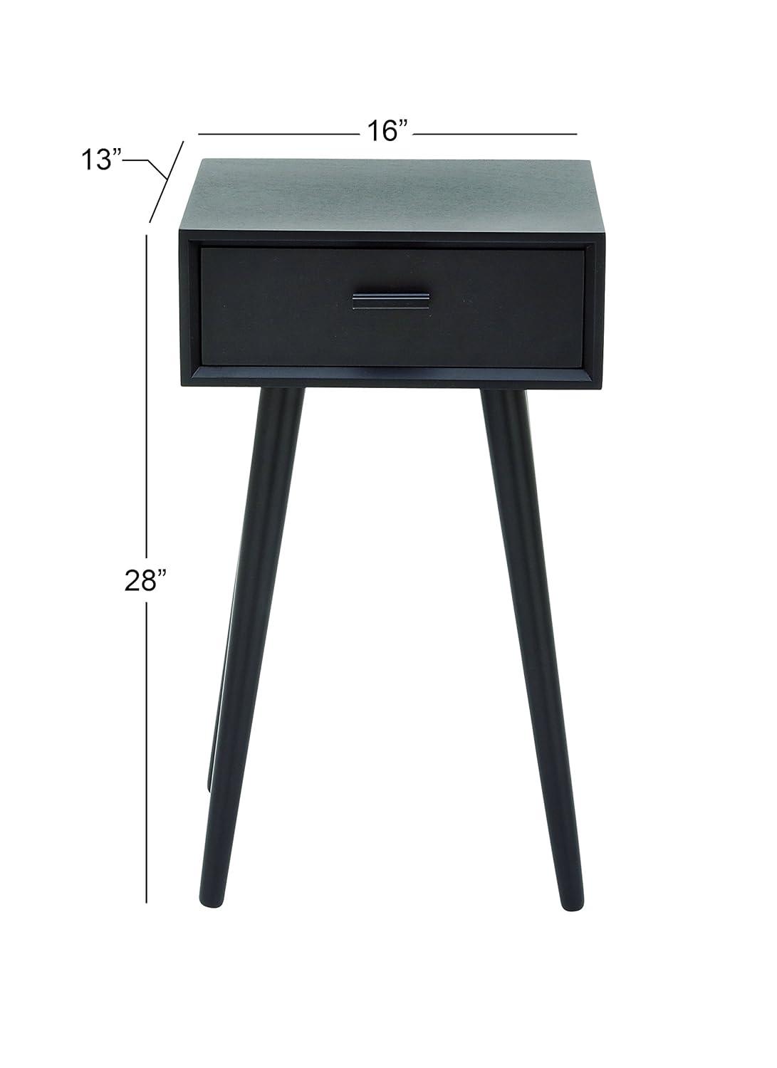 Modern Drawer Wooden Accent Table Black - Olivia & May: Compact Entryway Furniture, Single Storage