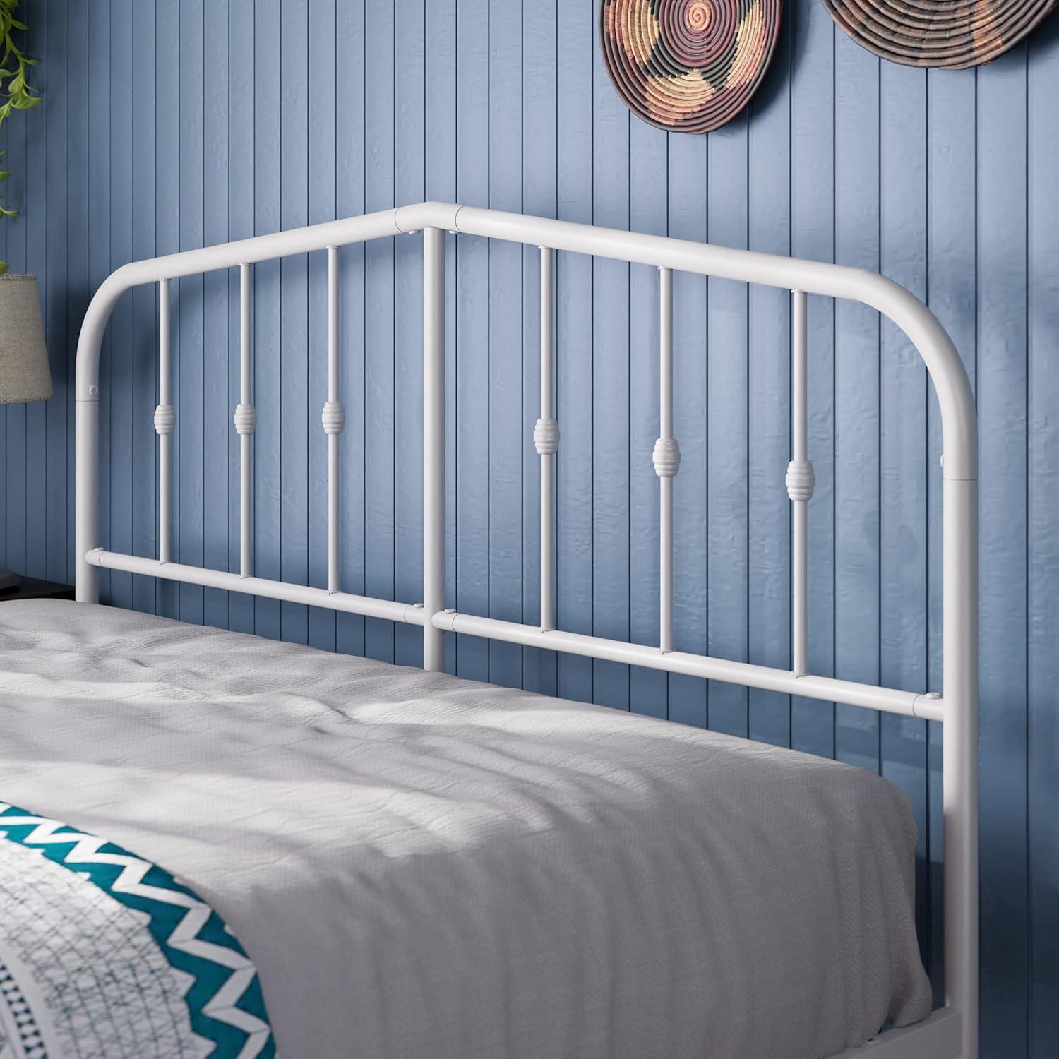 Twin Heidi Metal Platform Bed Frame White - Zinus: Elegant Steel Construction, No Box Spring Needed, 11" Storage Space