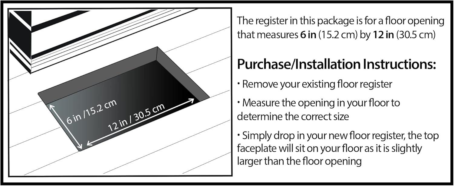 Decor Grates AJH612-NKL Oriental Floor Register, 6-Inch by 12-Inch, Nickel