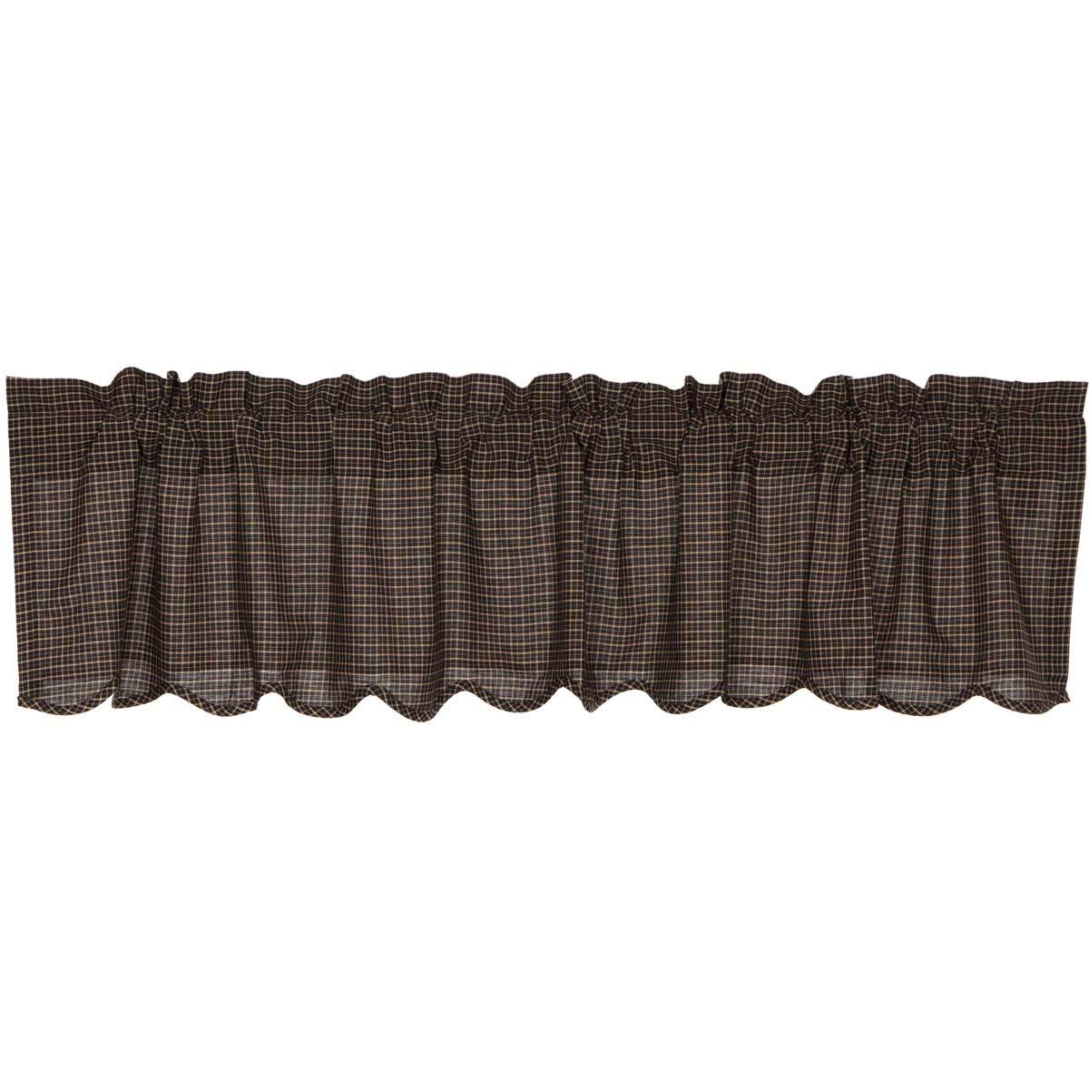 VHC Brands Kettle Grove Plaid Cotton Scalloped Window Valance in