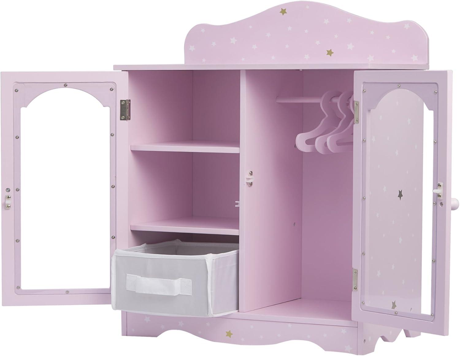 Olivia's Little World Olivia's Little World Twinkle Stars Princess Doll Closet with 3 Hangers