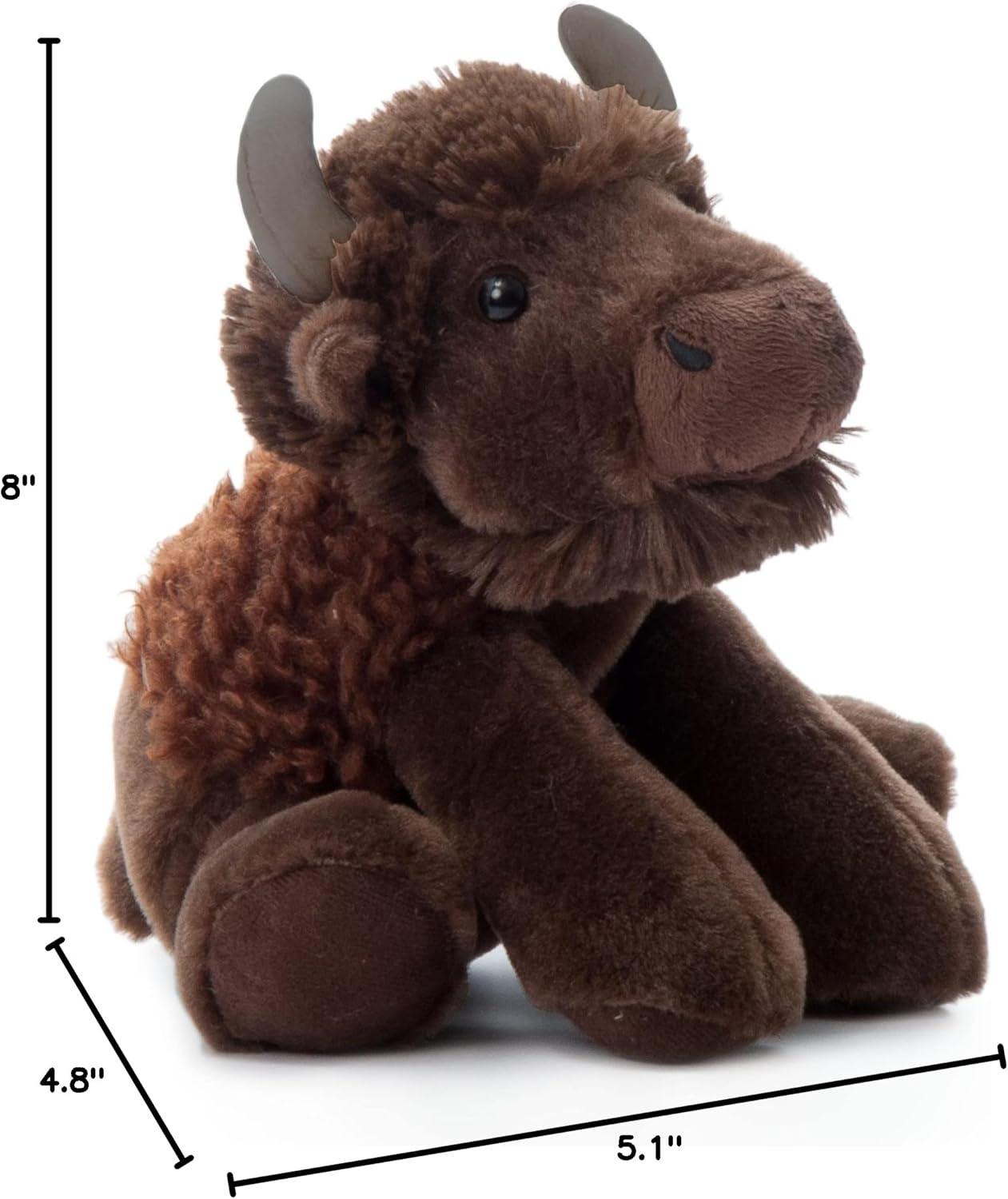 The Petting Zoo Floppy Bison Stuffed Animal Plushie, Gifts for Kids, Wild Onez Wildlife Animals, Bison Plush Toy 9 inches