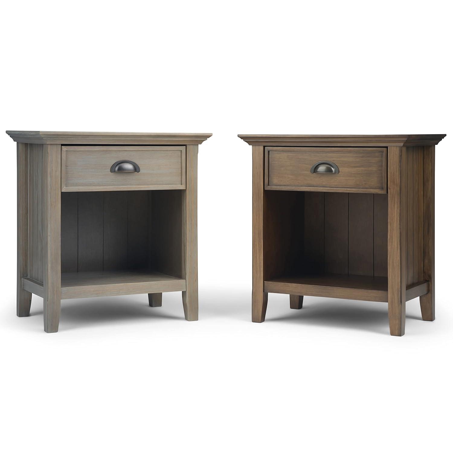 Simpli Home Acadian 24"W 1-Drawer Solid Wood Nightstand with Open Bottom Storage