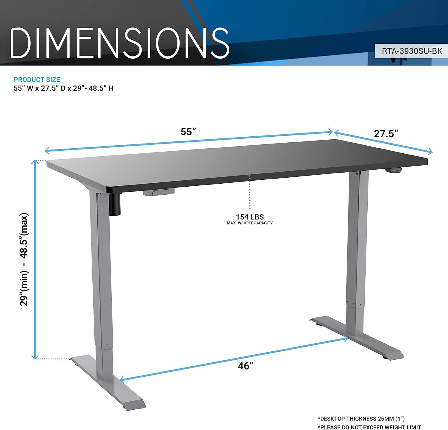 Ahniyah Adjustable Metal Base Standing Desk