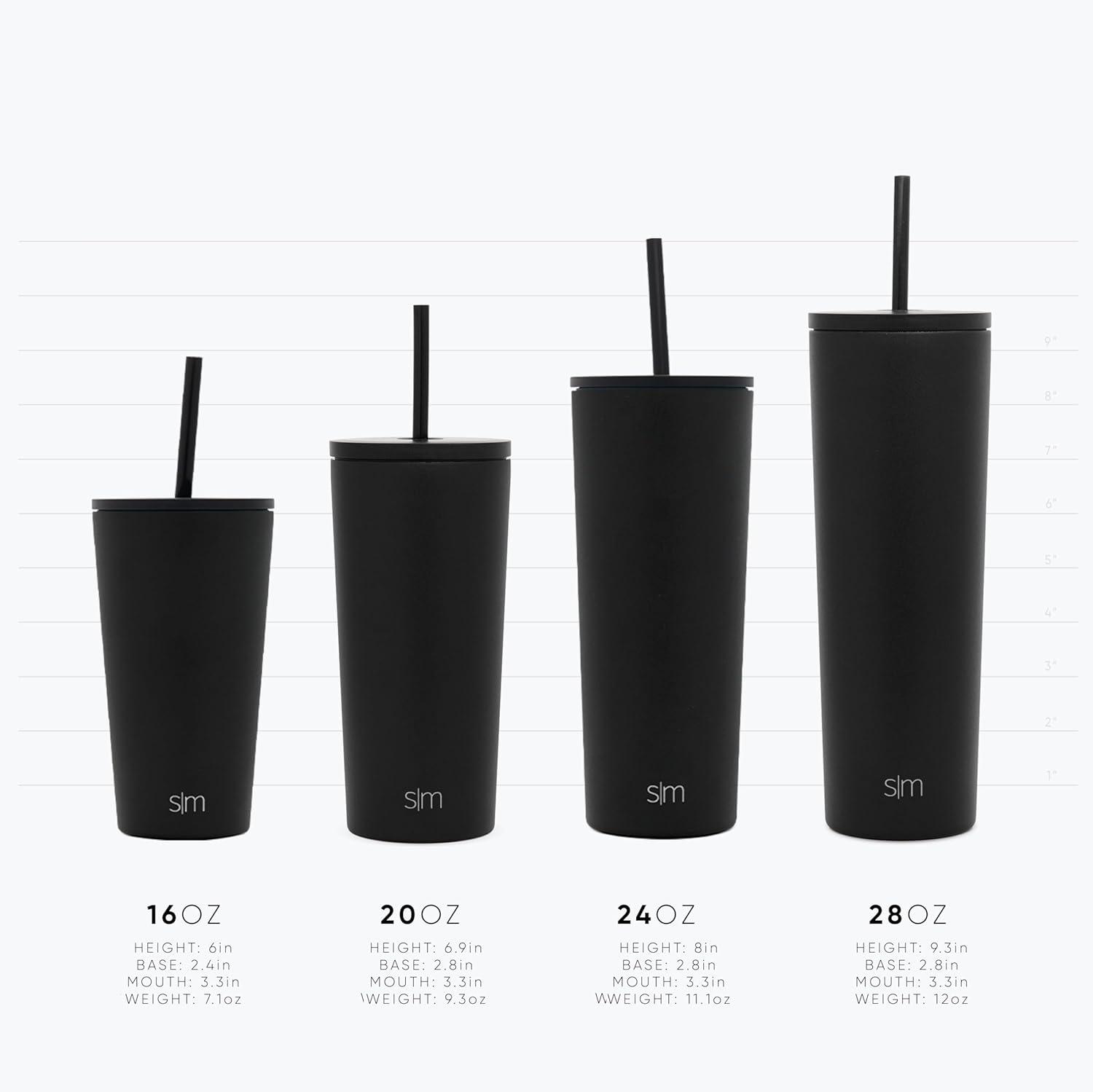 INKEDZ Simple Modern Insulated Tumbler with Lid and Straw | Iced Coffee Cup Reusable Stainless Steel Water Bottle Travel Mug | Gifts for Women Men Her Him | Classic Collection | 24oz | Almond Birch
