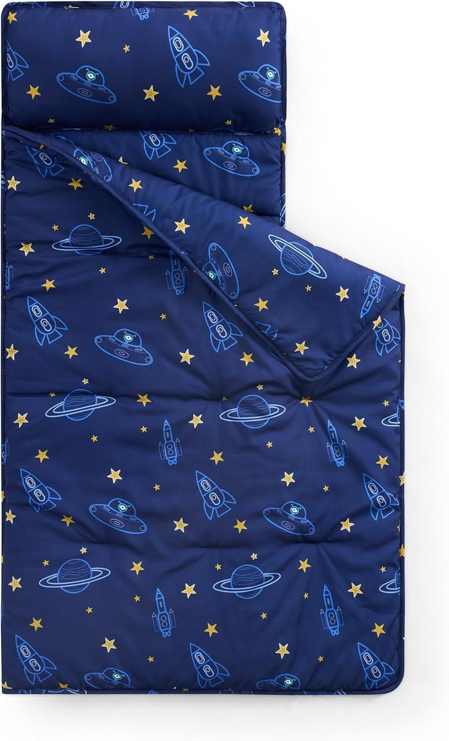 Nap Mat - Out of Space Design Sleeping Bag for Kids with Removable Pillow and Ultra Soft Blanket for Preschool, Daycare, and Sleepovers