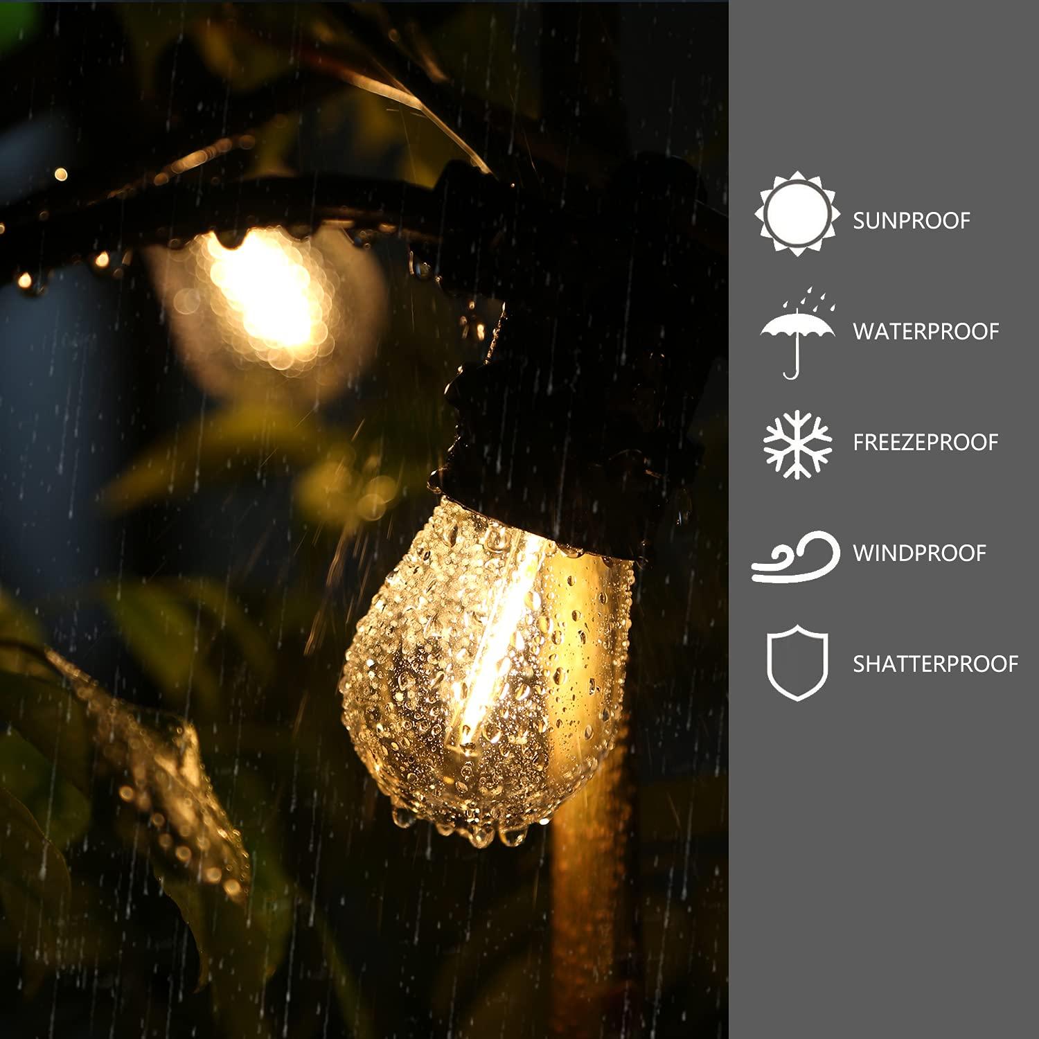 Svater Replacement Bulbs for Outdoor String Lights, 15 Pack S14 LED Bulbs for Patio, E26 Base 1W Bulb Equal to 11W Incandescent, Dimmable,Shatterproof 2700K Warm White