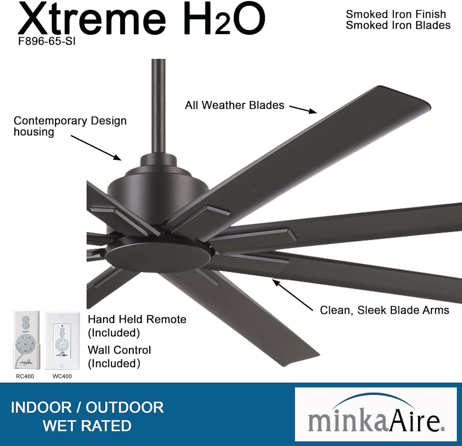 65" 8 - Blade Standard Ceiling Fan with Remote Control